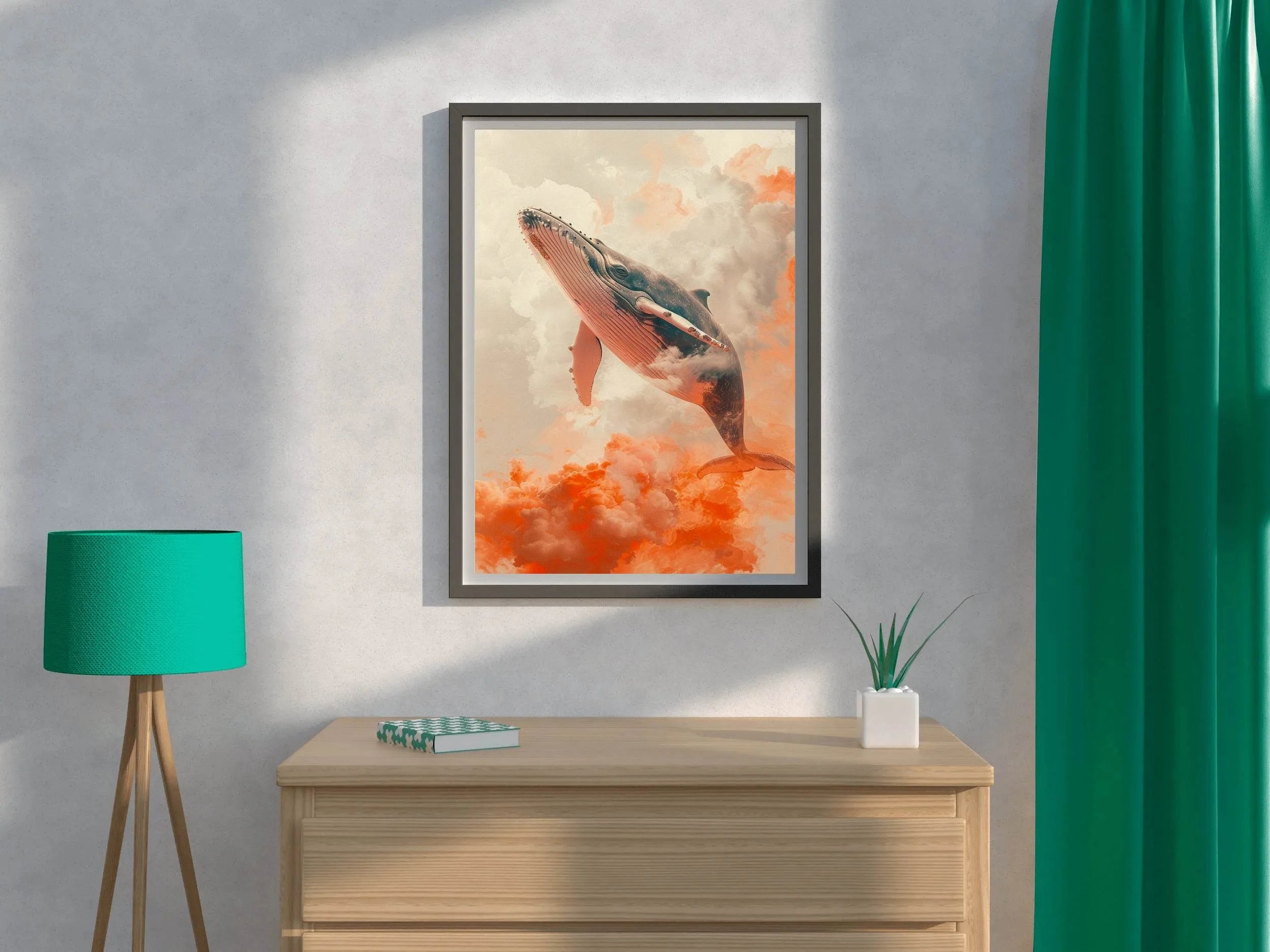Fantasy Whale in Sky Animal Wall Art - beink online art store