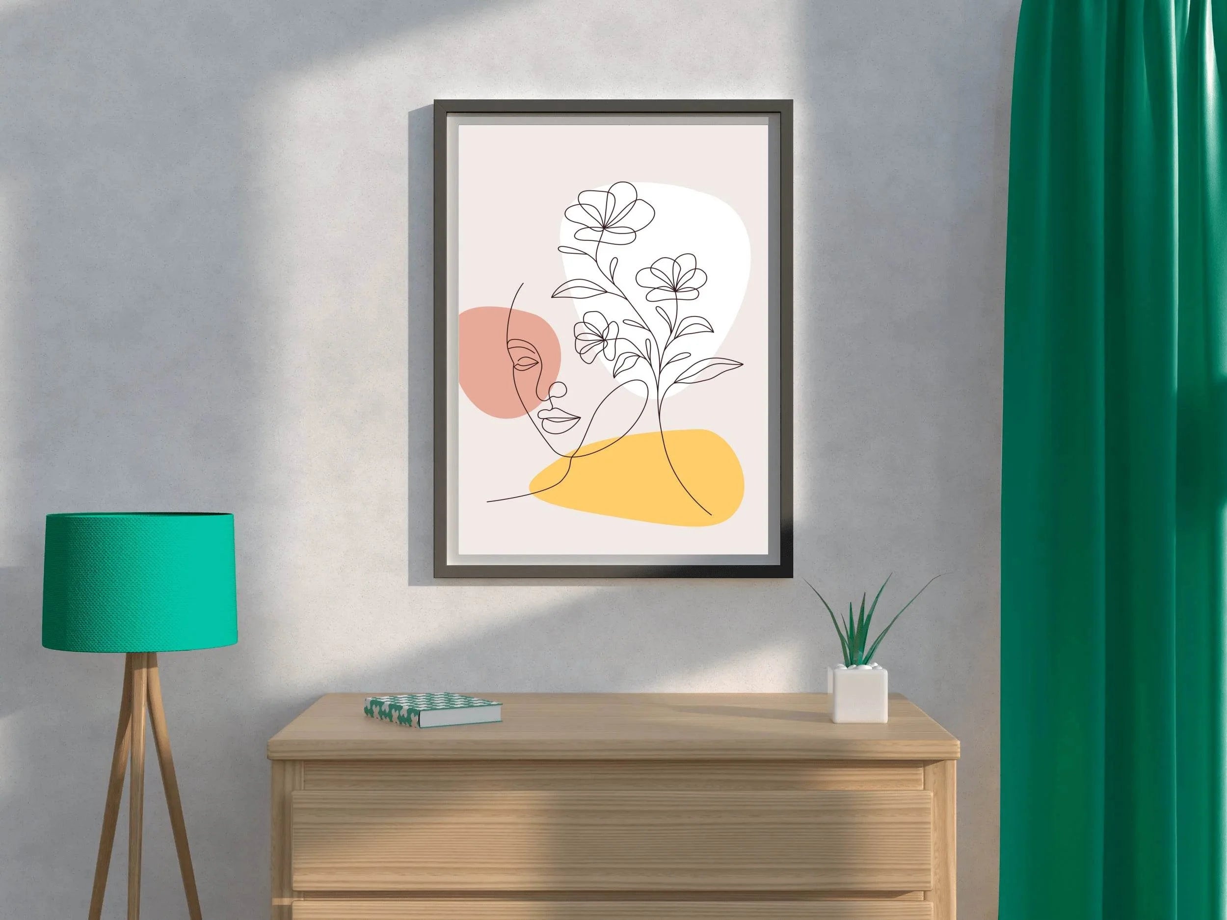 Woman With Flower Hair Wall Art - beink online art store