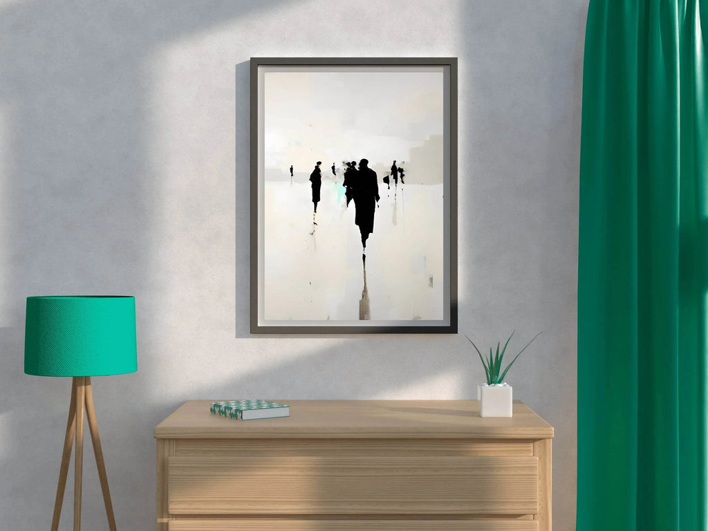 Black Foggy Figures Modern Wall Art - beink online art store