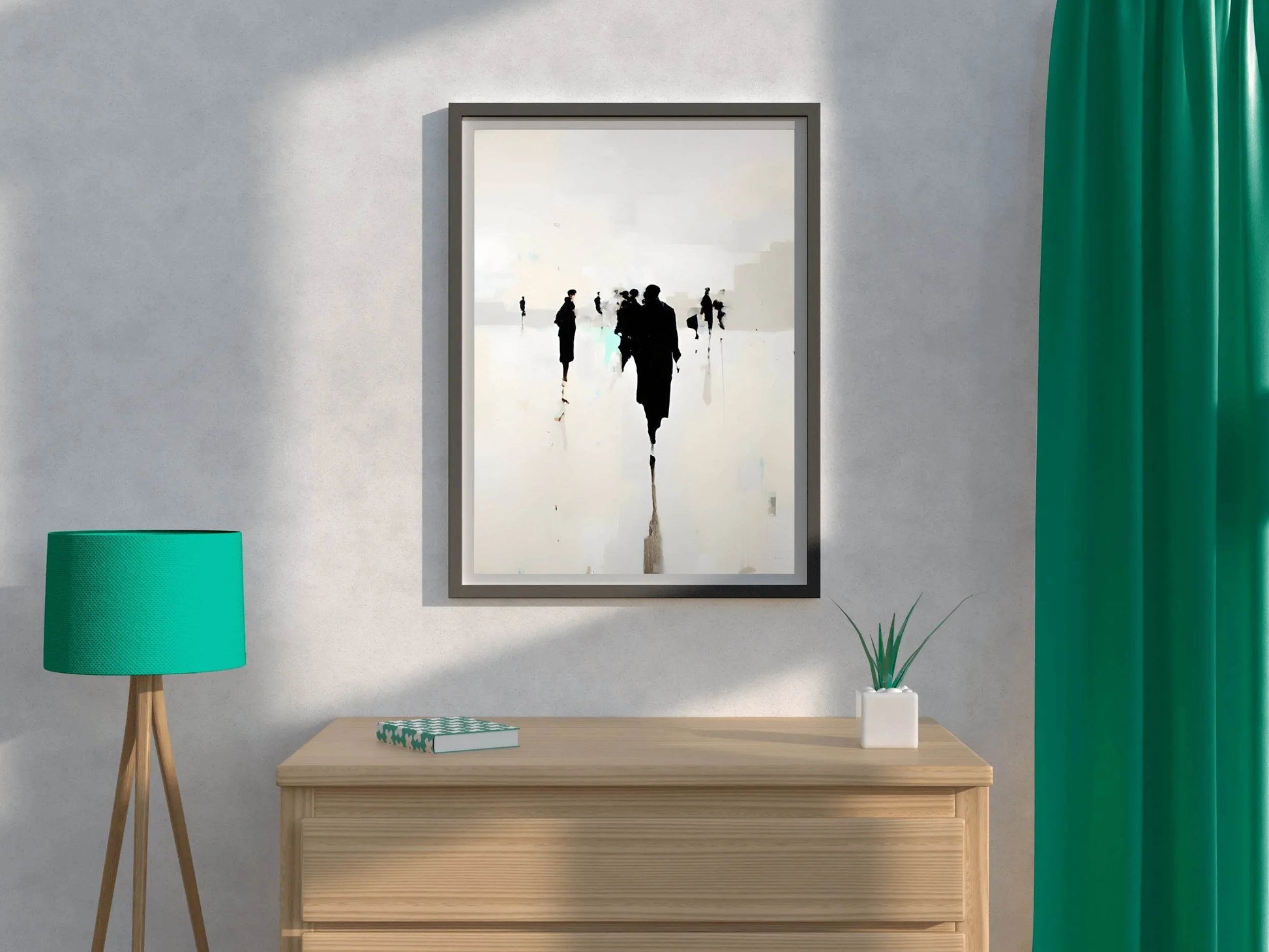 Black Foggy Figures Modern Wall Art - beink online art store