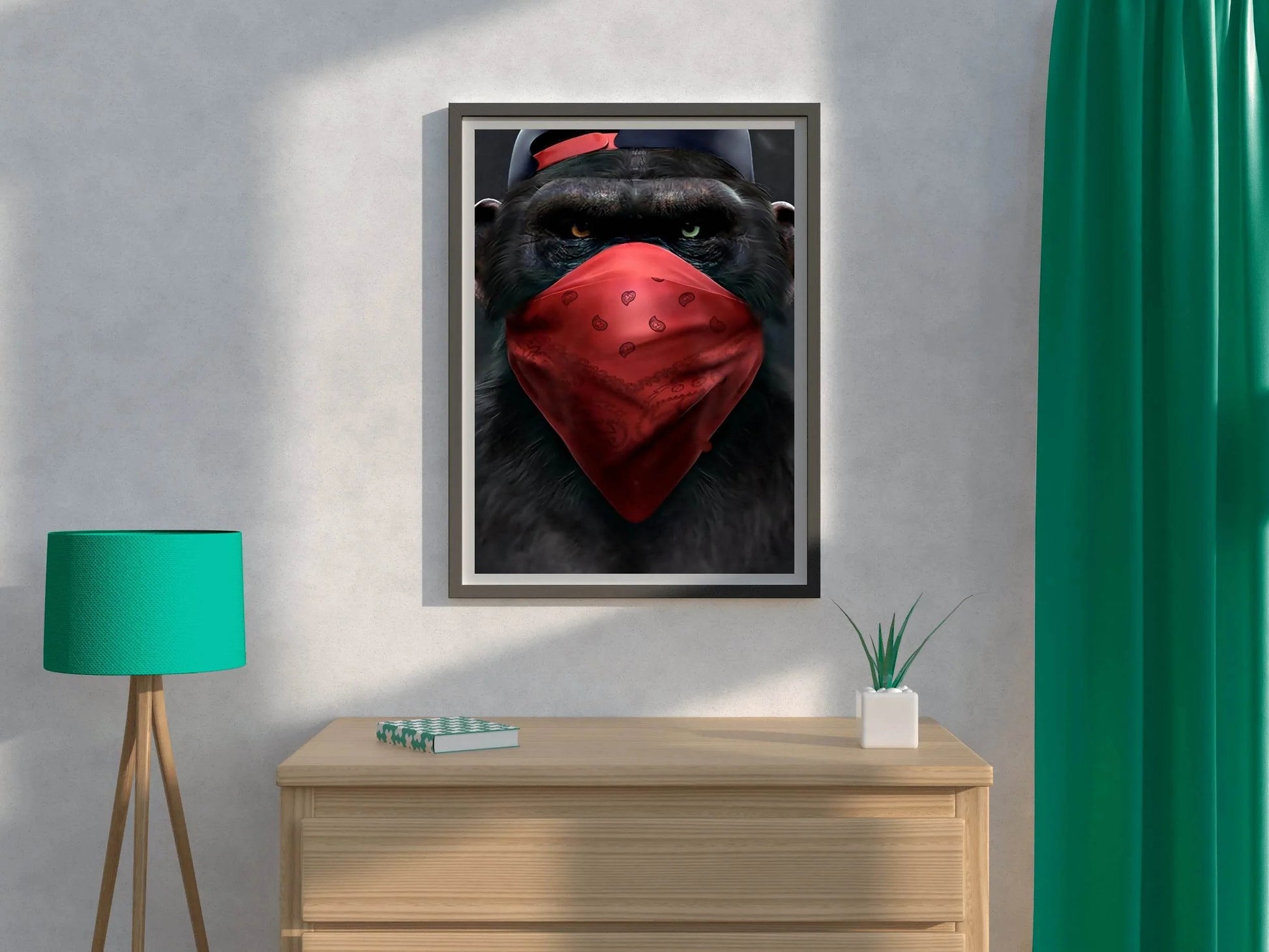Gorilla Face Mask Wall Art - beink online art store