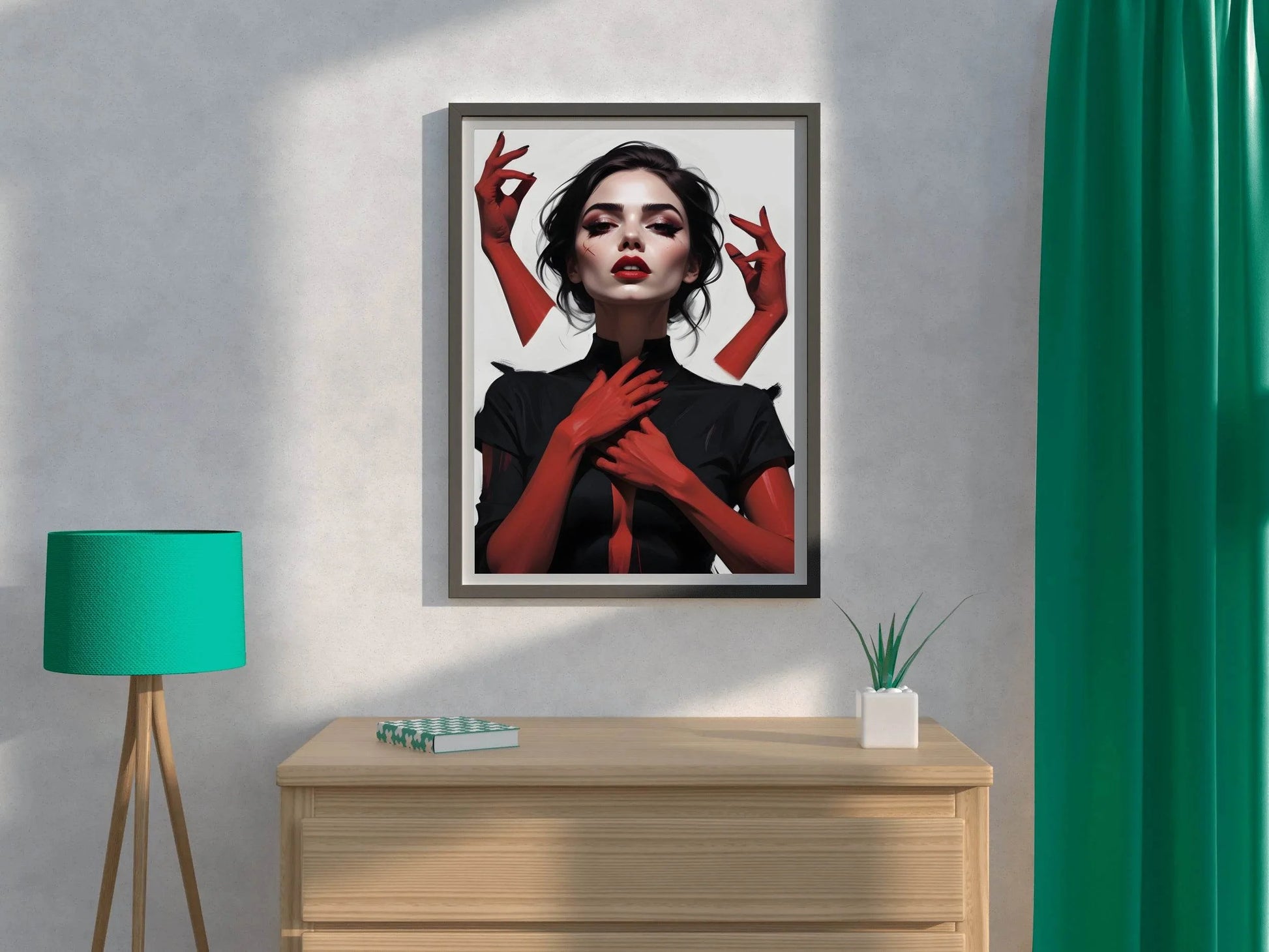 Lady with Vampire Theme Wall Art - beink online art store