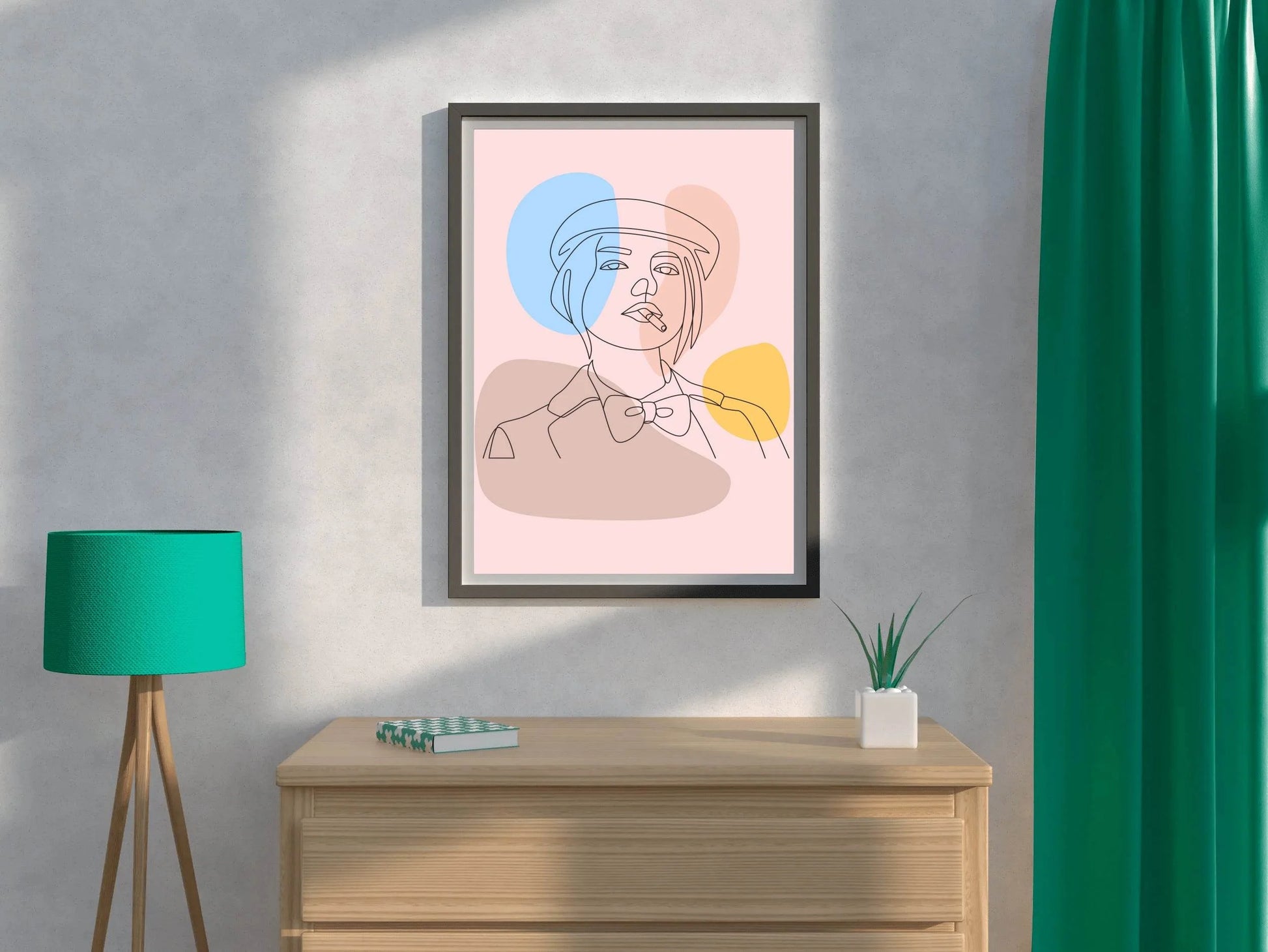 Smoking Girl With a Hat Wall Art - beink online art store