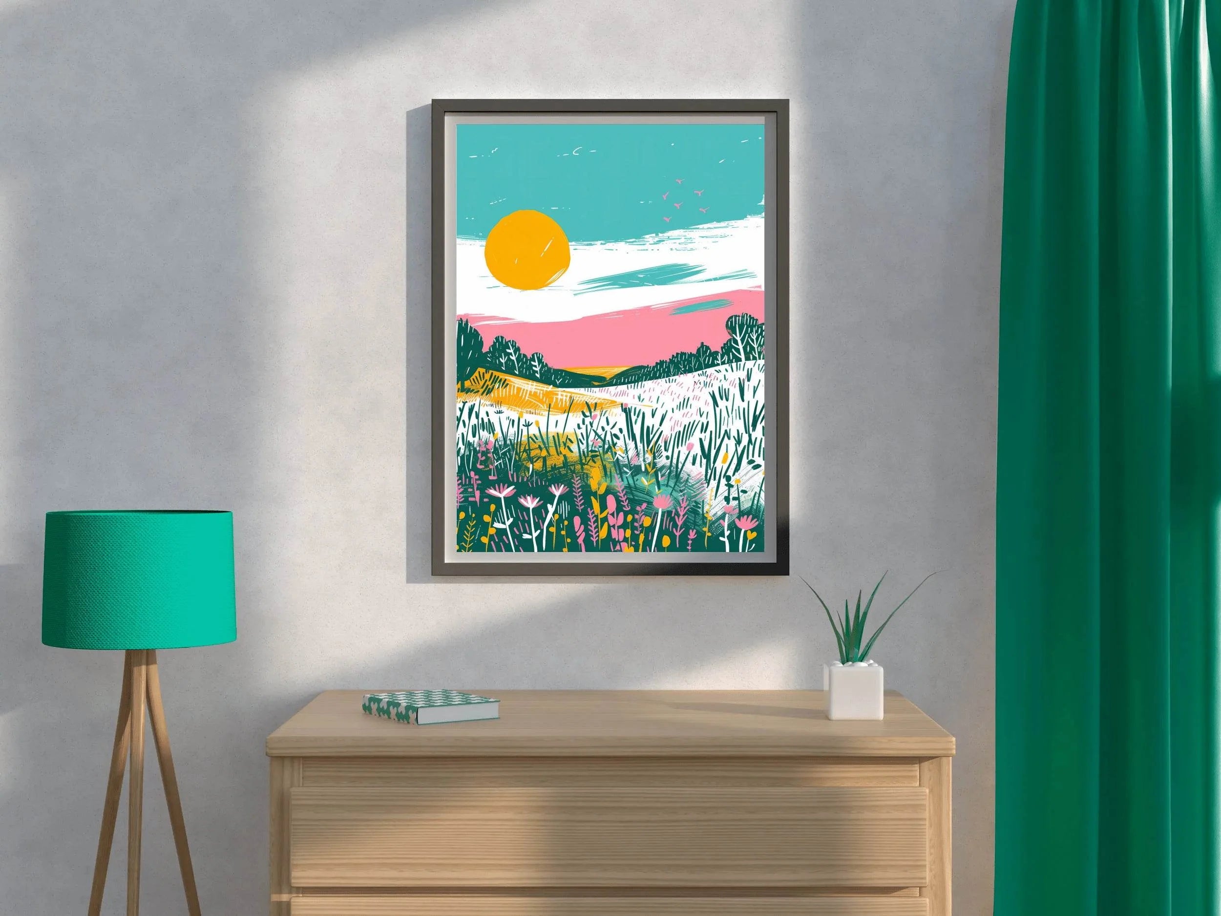 Vibrant Meadow Modern Wall Art - beink online art store