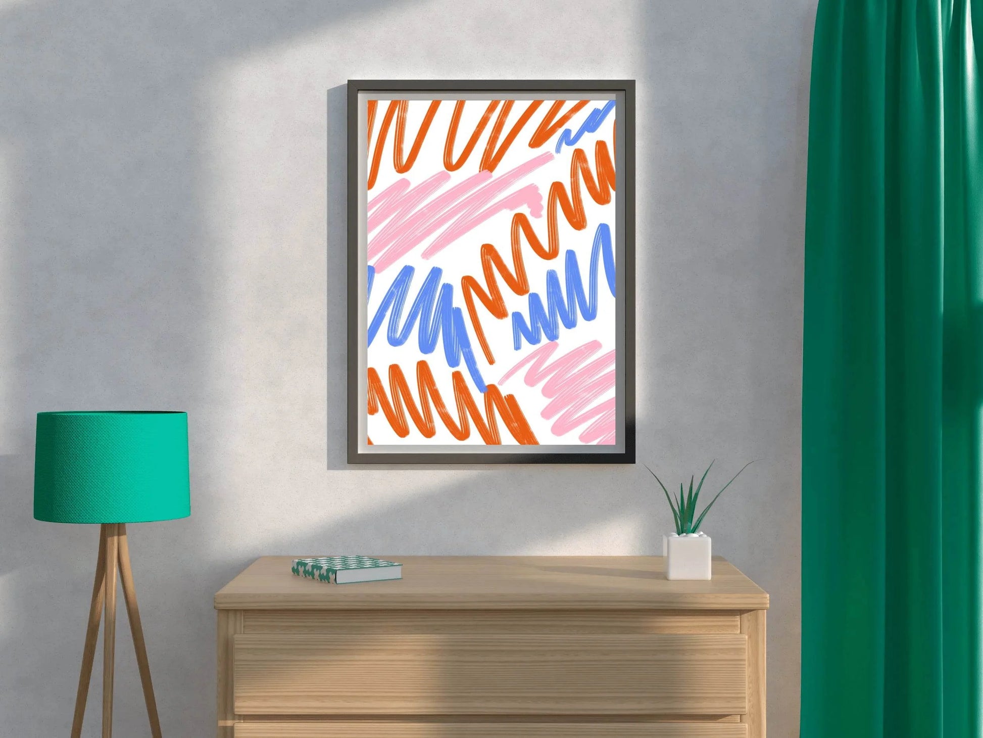 Colorful Lines on White Background Wall Art - beink online art store