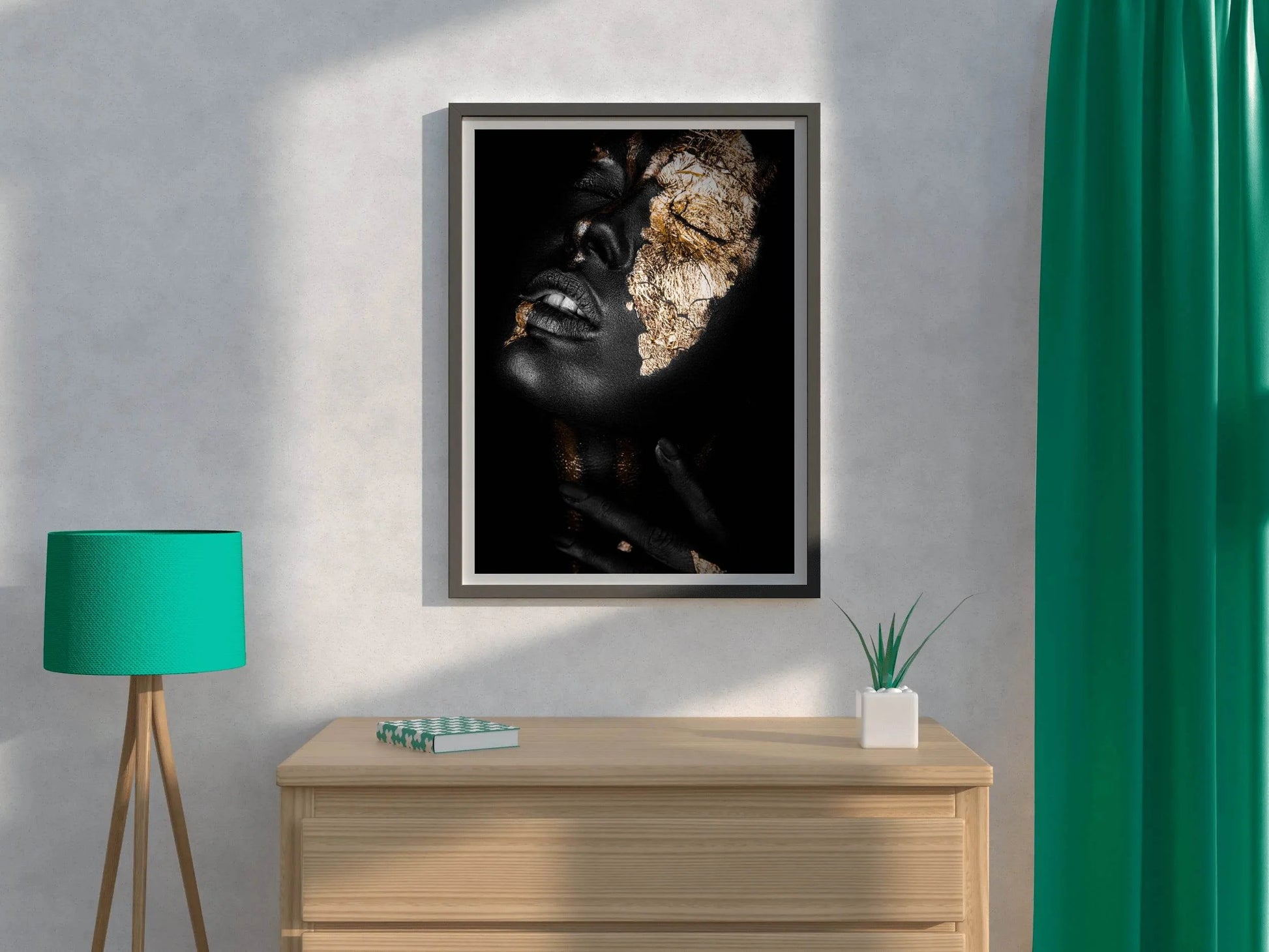 Black Woman Adorned With Gold Wall Art - beink online art store