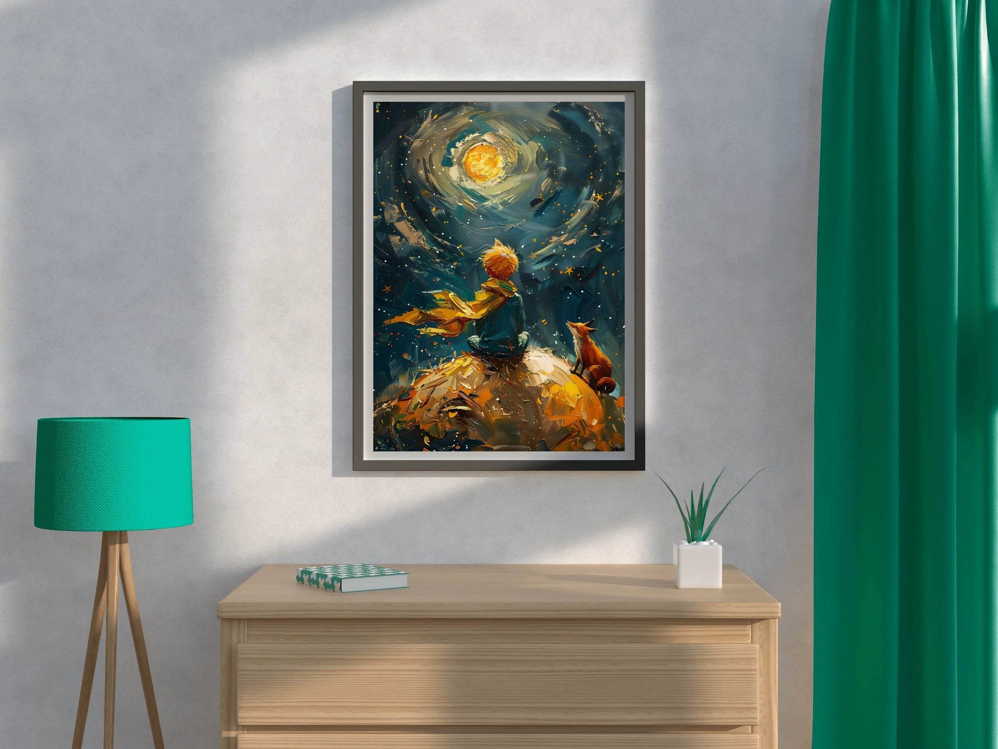 Oil Painting of a Boy and a Fox - beink online art store