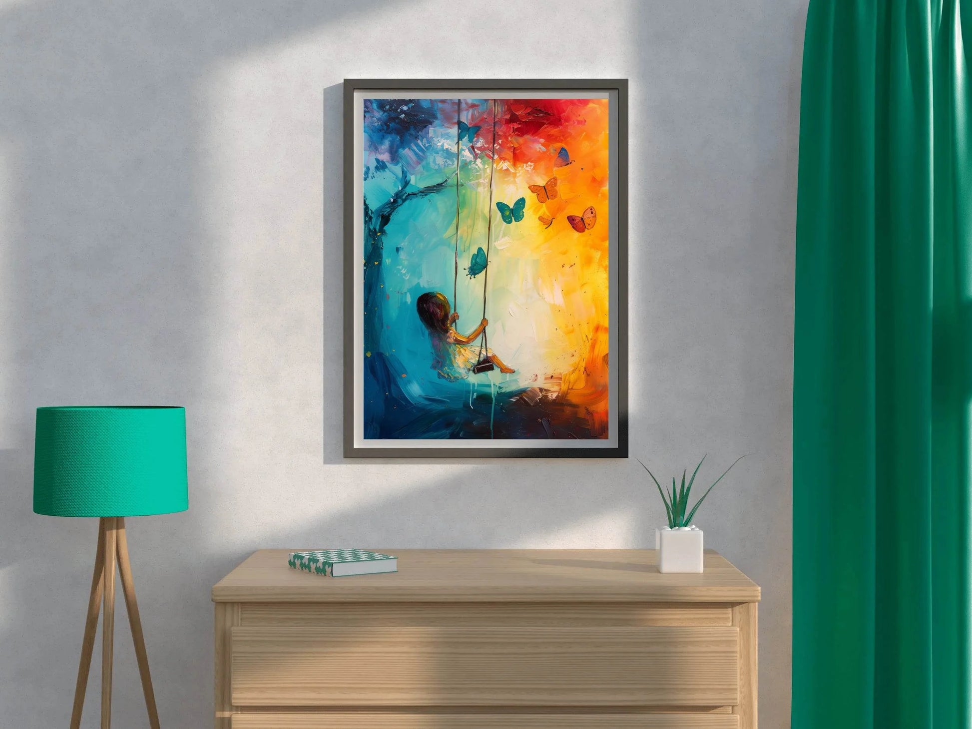 Drawing Of Anime Girl Playing Wall Art - beink online art store