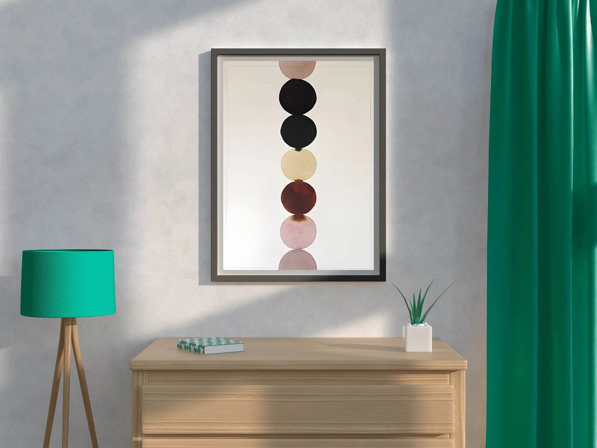 Multicolor Vertical Circles Modern Wall Art - beink online art store