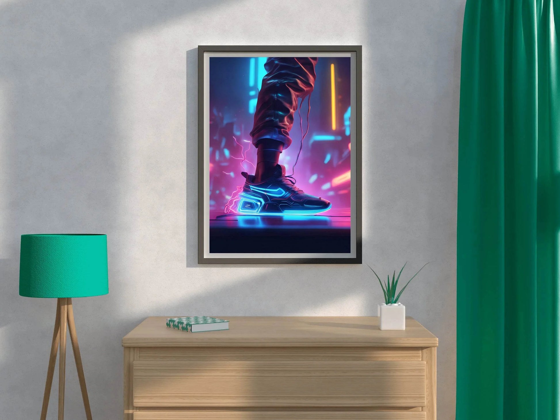 Neon Nike Shoes Wall Art - beink online art store
