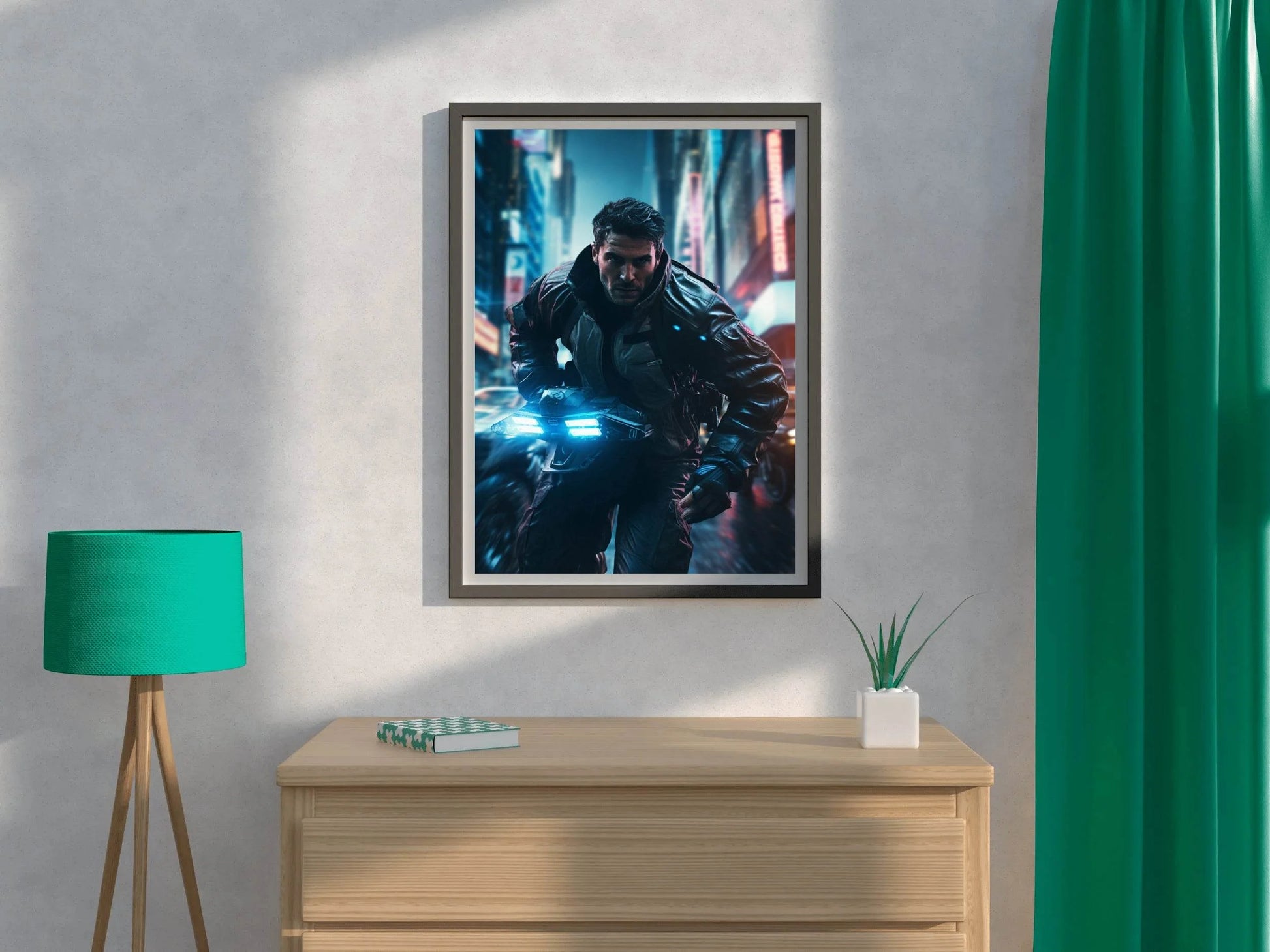 Cyberpunk Man Warrior Wall Art - beink online art store