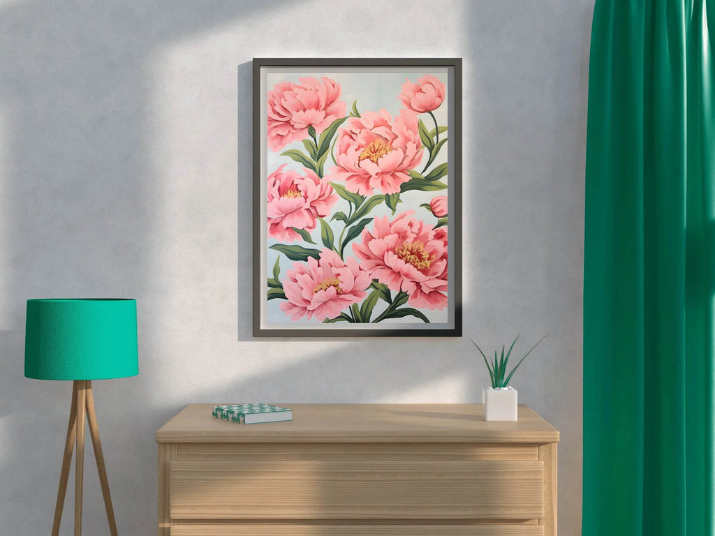 Watecolor Illustration of Pink Flowers - beink online art store