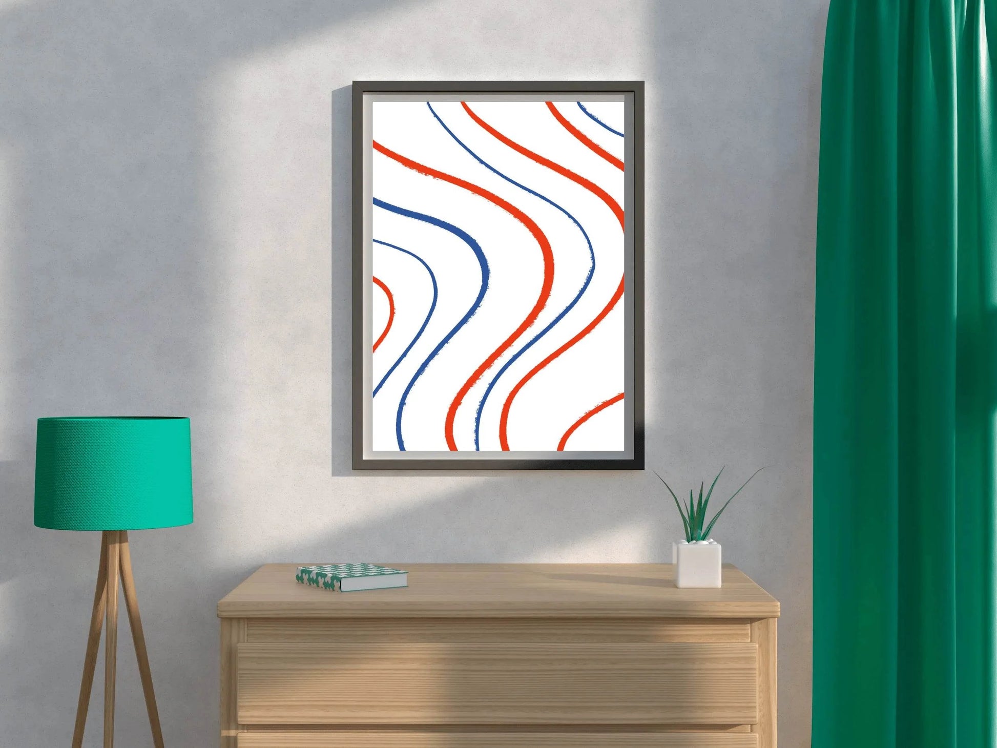 Colored Wavy Lines Wall Art - beink online art store