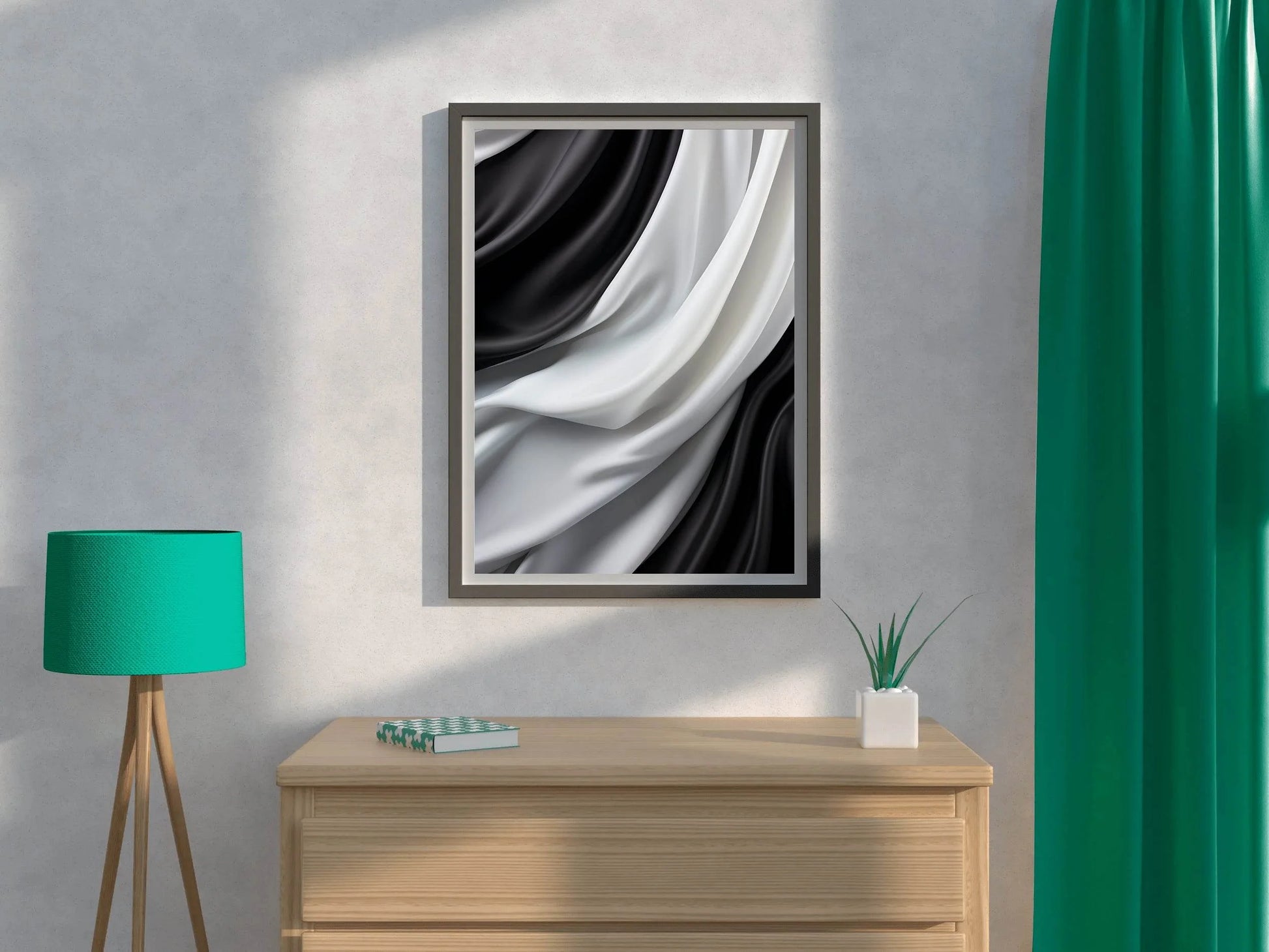 Curtains Black & White Wall Art - beink online art store
