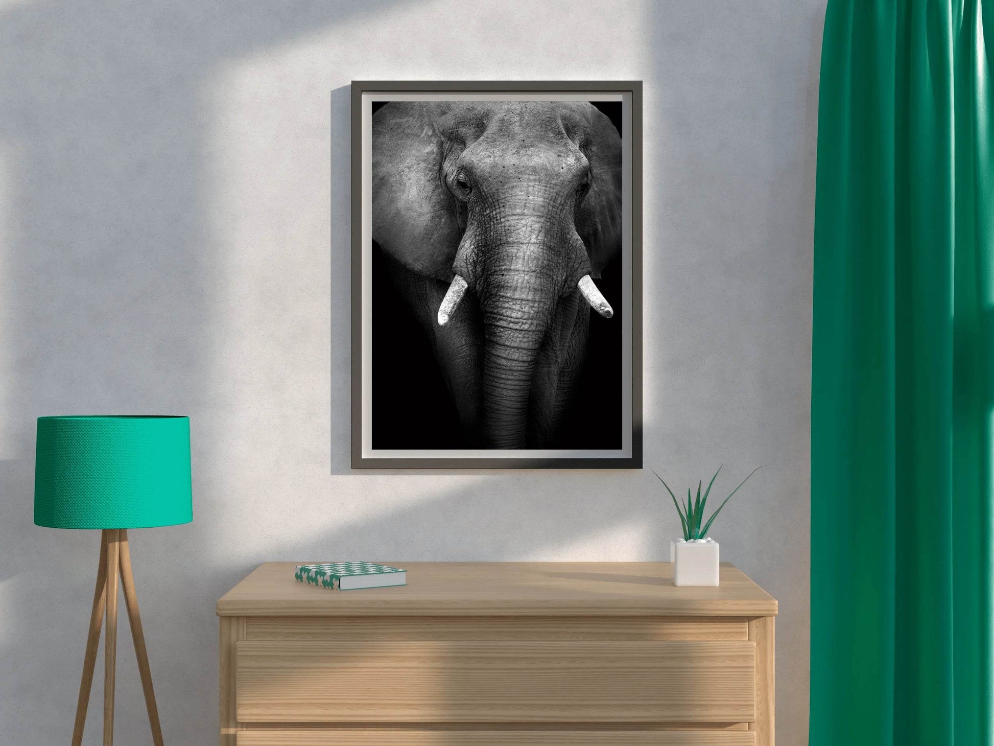 Front Side Picture of African Bush Elephant - beink online art store
