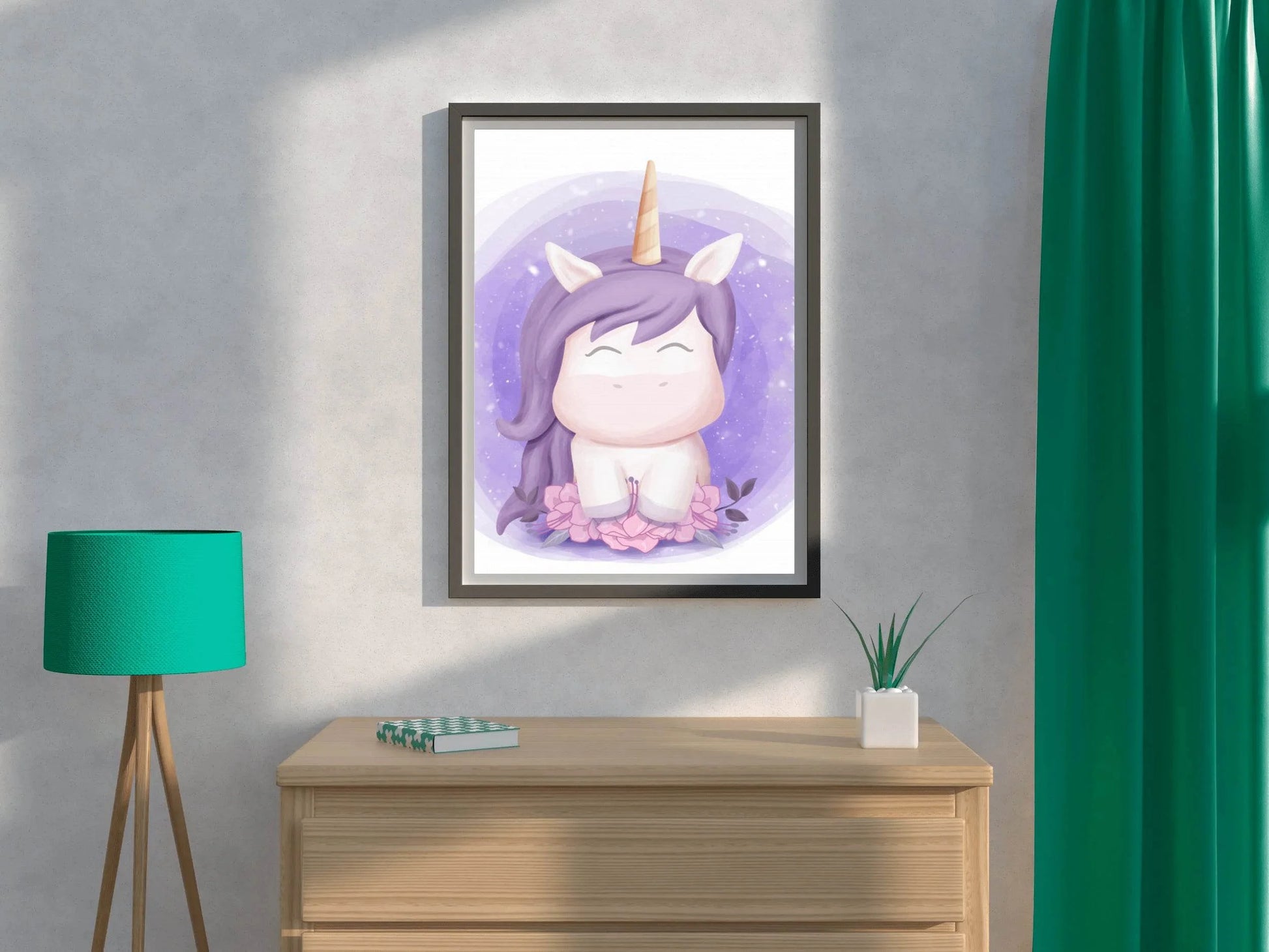 Watercolor Baby Unicorn Sweet Portrait - beink online art store
