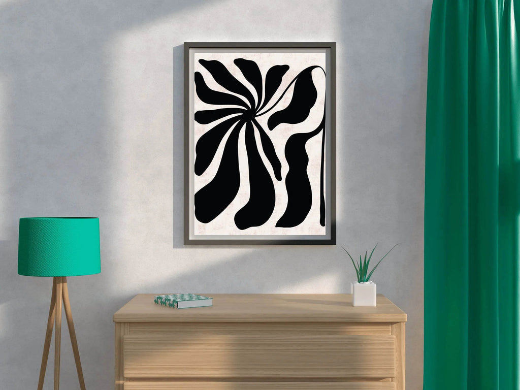 Abstract Art Black flower ArtWork - beink online art store