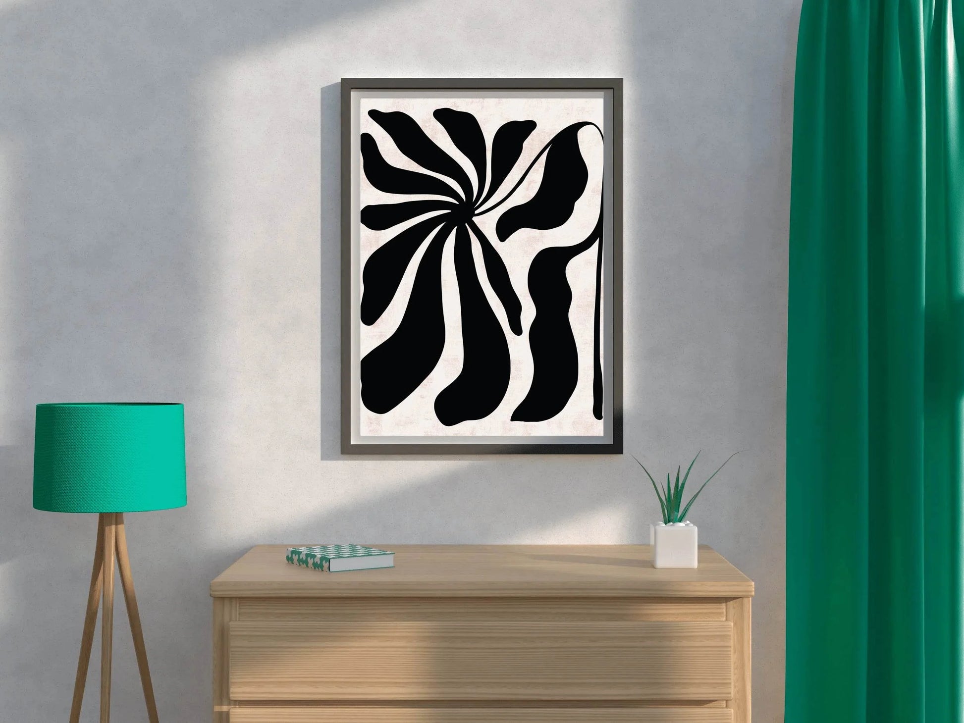 Abstract Art Black flower ArtWork - beink online art store