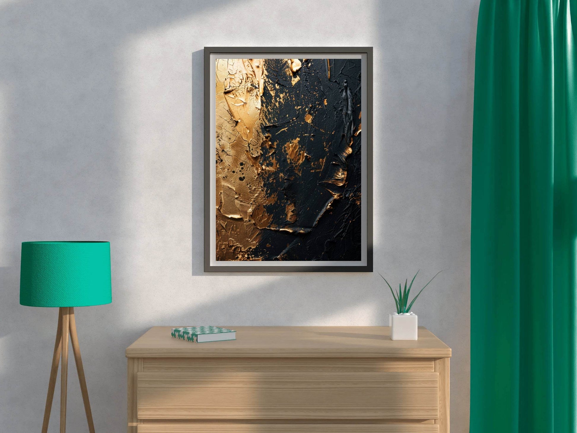 Black and Gold Grunge Wall Art - beink online art store
