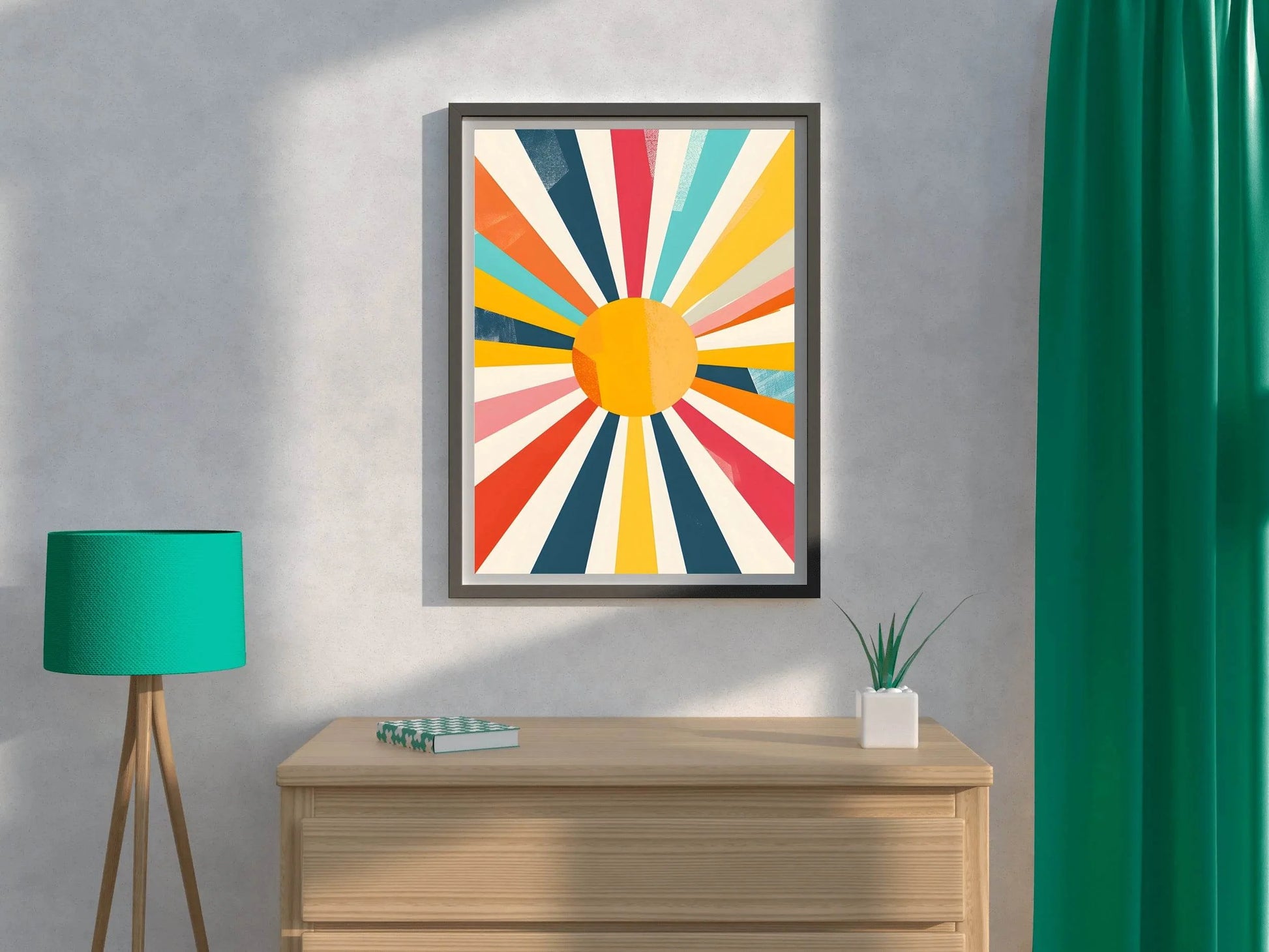 Retro Sunburst Digital Art - beink online art store