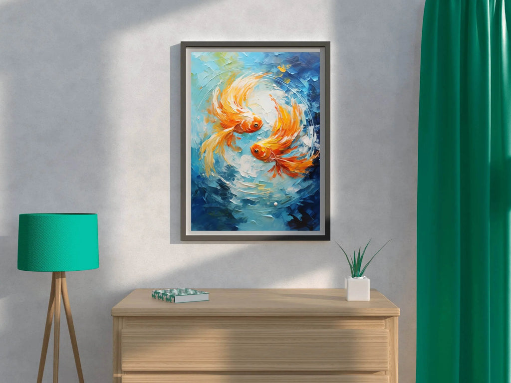 Goldfish Swimming Painting - beink online art store