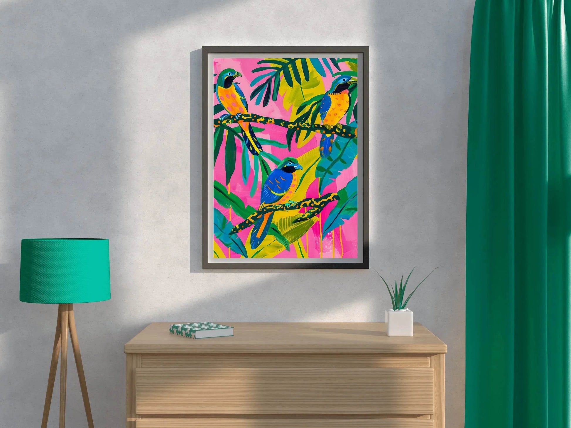 Painting of a Colorful Jungle Wall Art - beink online art store