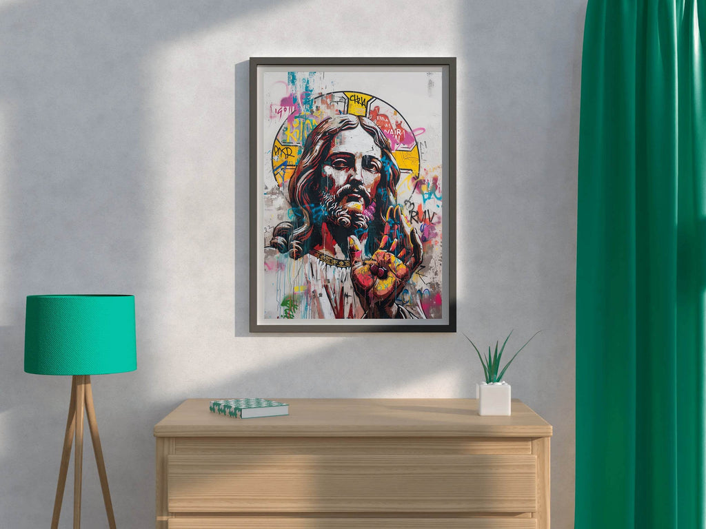 Graffiti Background of Jesus Christ Wall Art - beink online art store