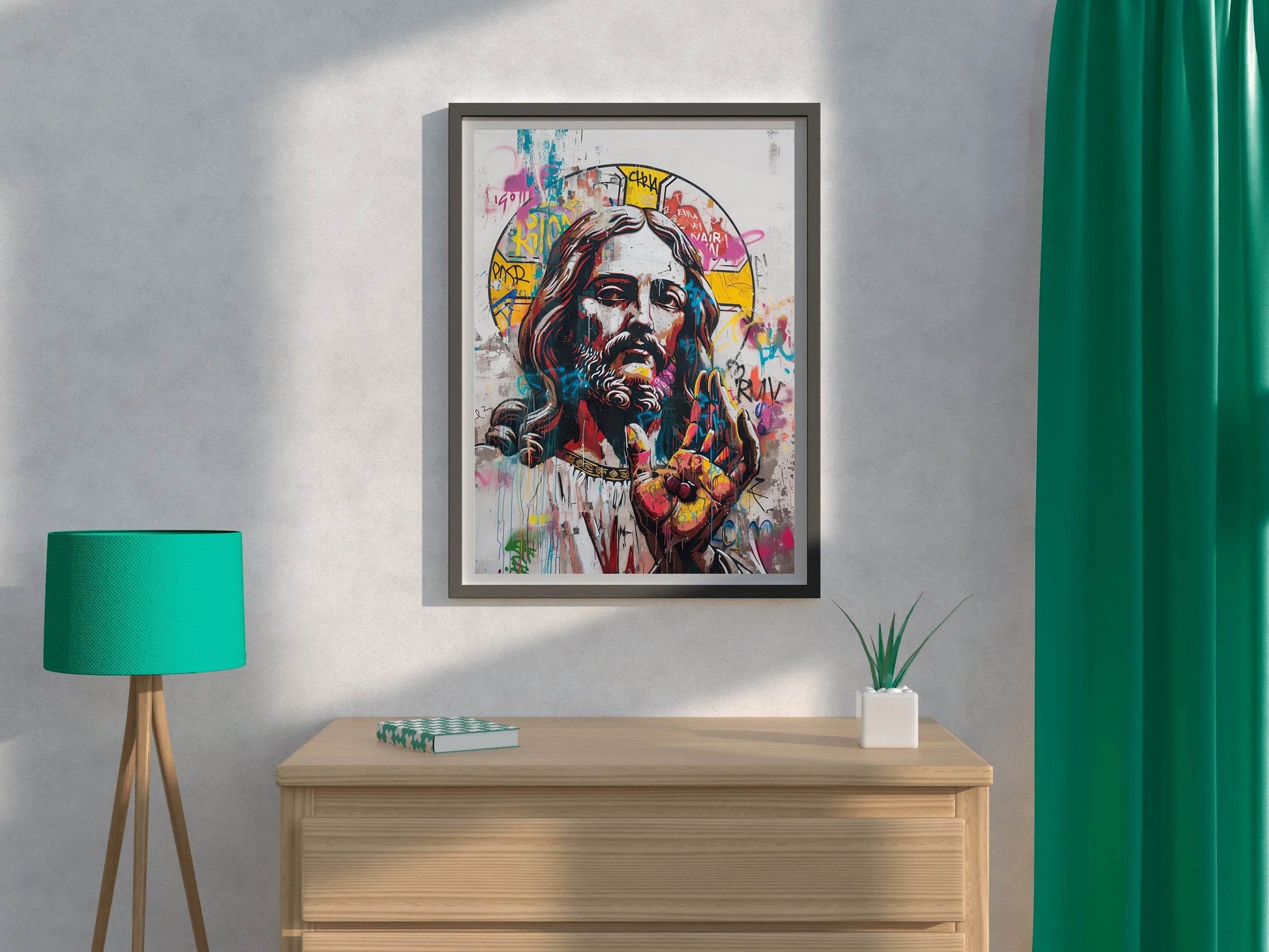 Graffiti Background of Jesus Christ Wall Art - beink online art store