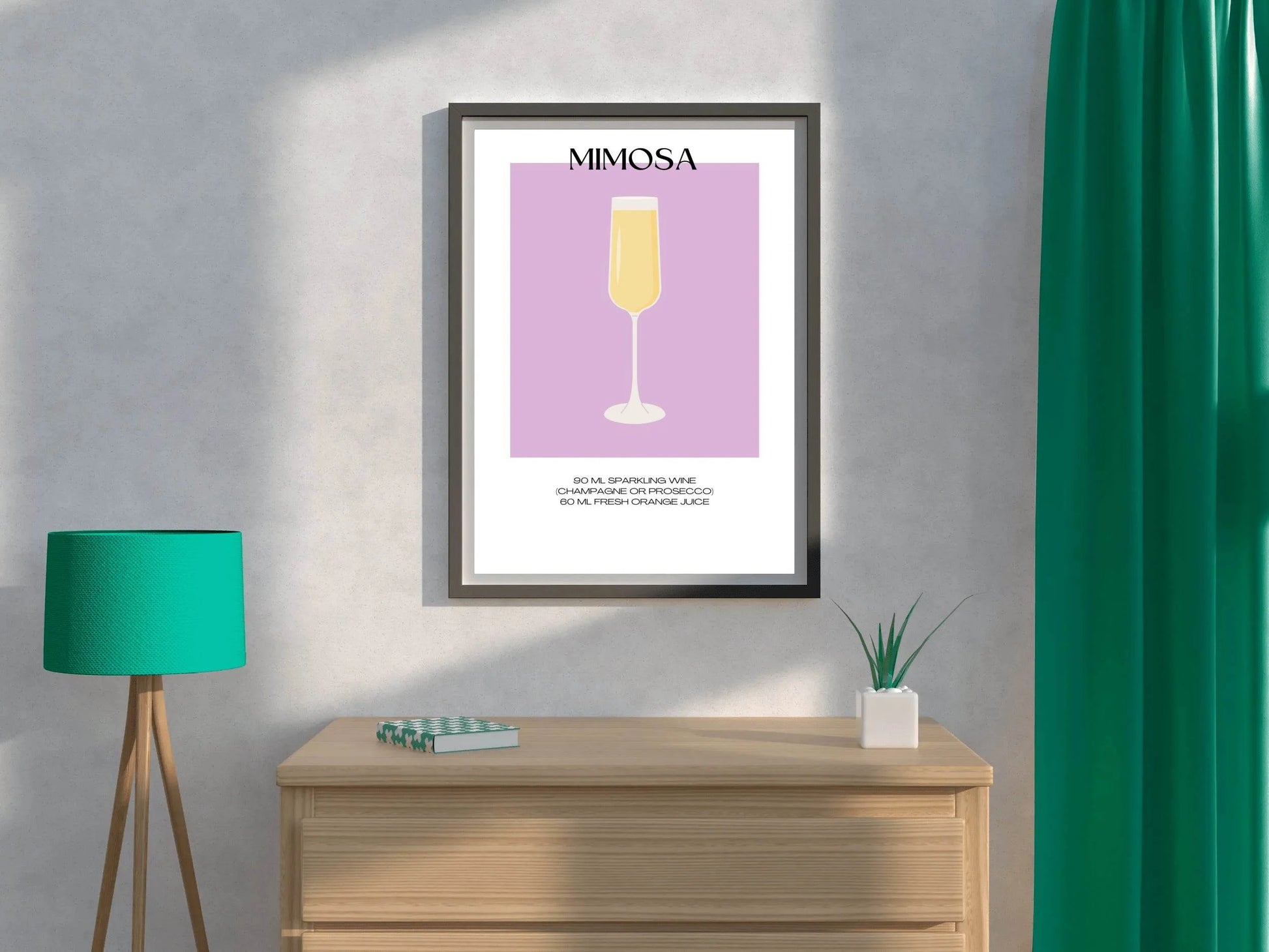 Mimosa Sparkling Wine Wall Art - beink online art store