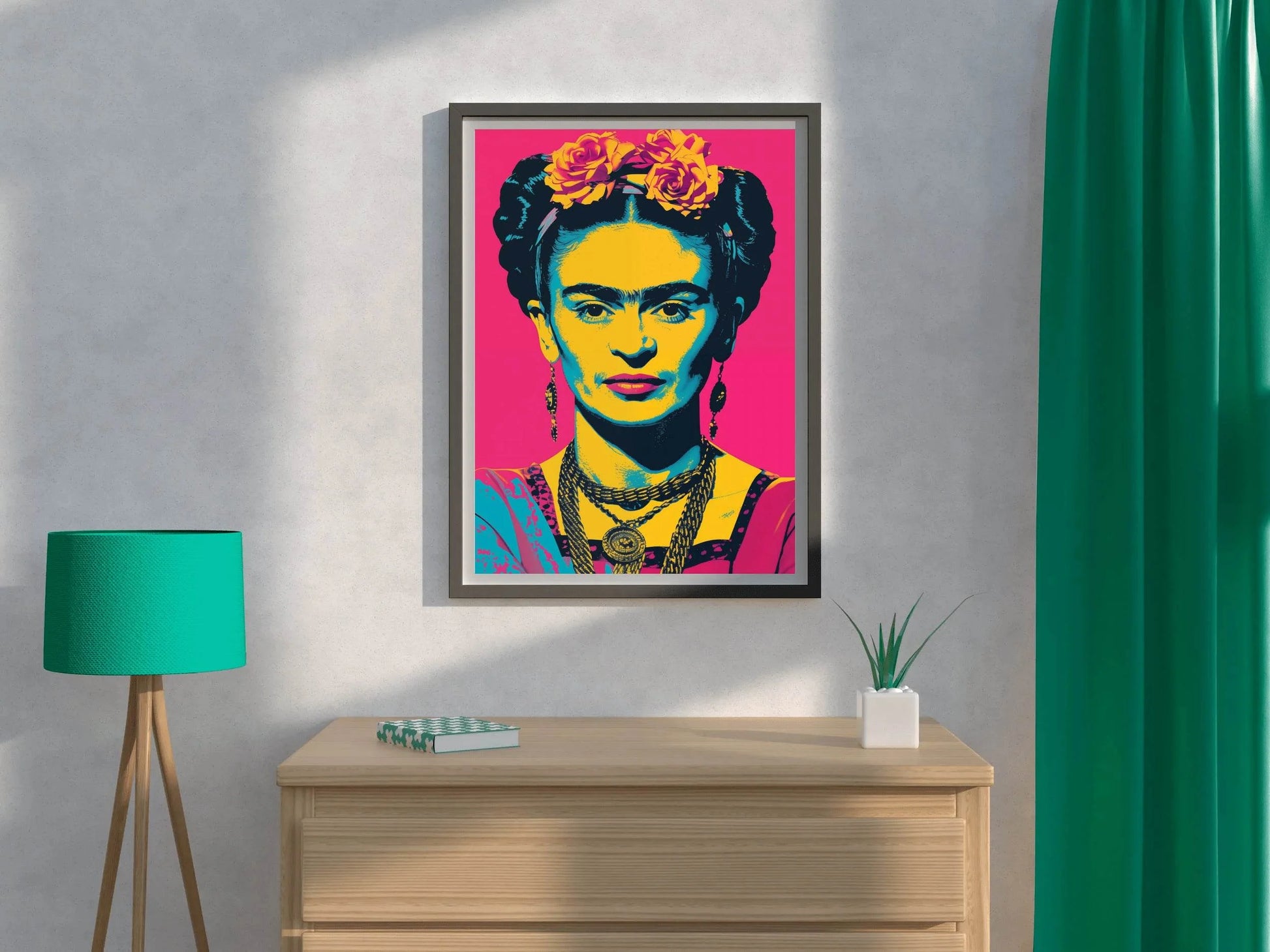 Frida Kahlo Pink Pop Art Wall Art - beink online art store