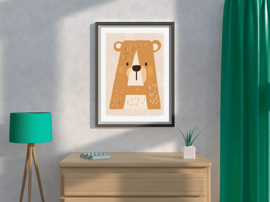 Alphabetical Shape of Cartoon Bear - beink online art store