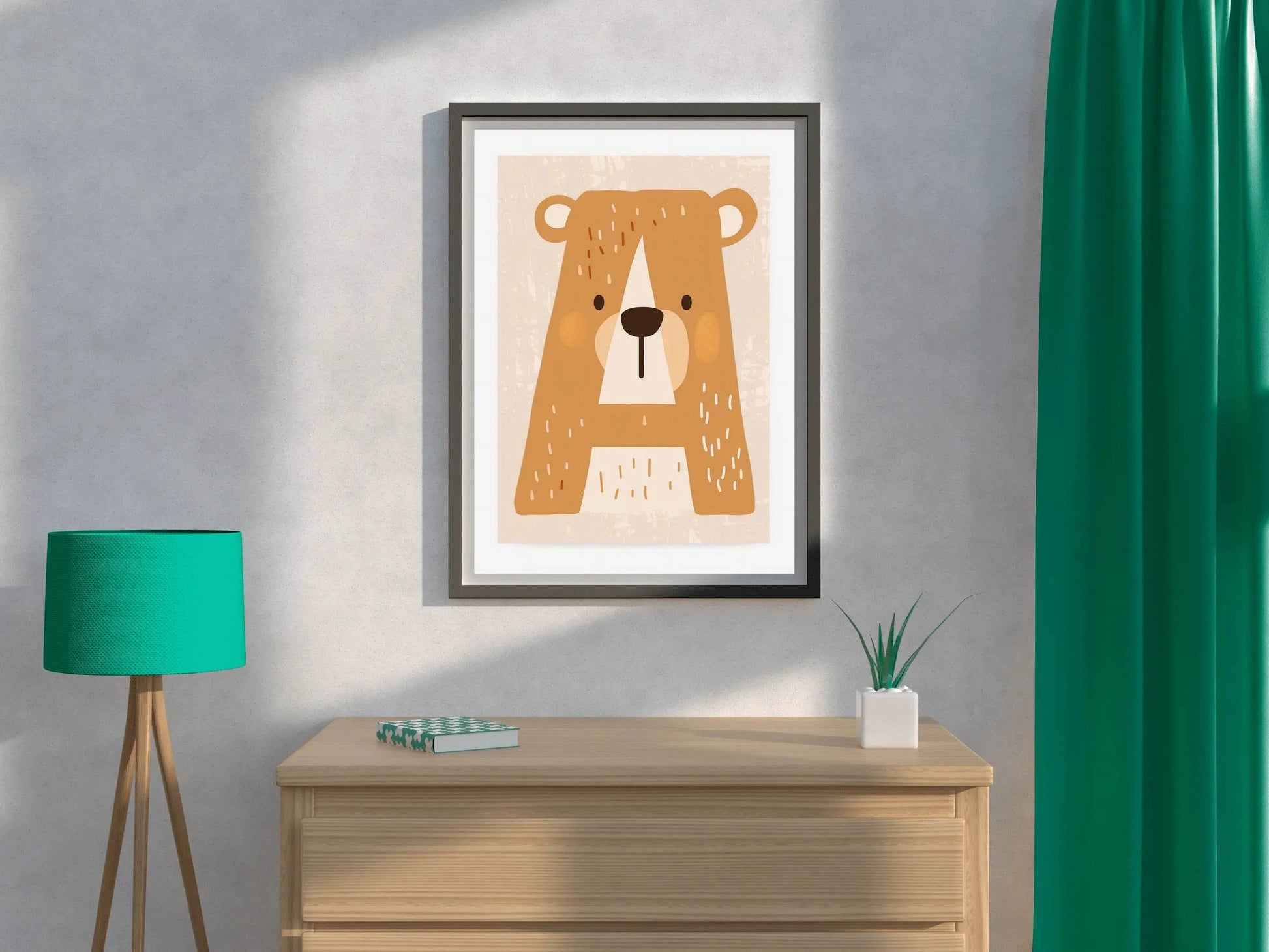 Alphabetical Shape of Cartoon Bear - beink online art store