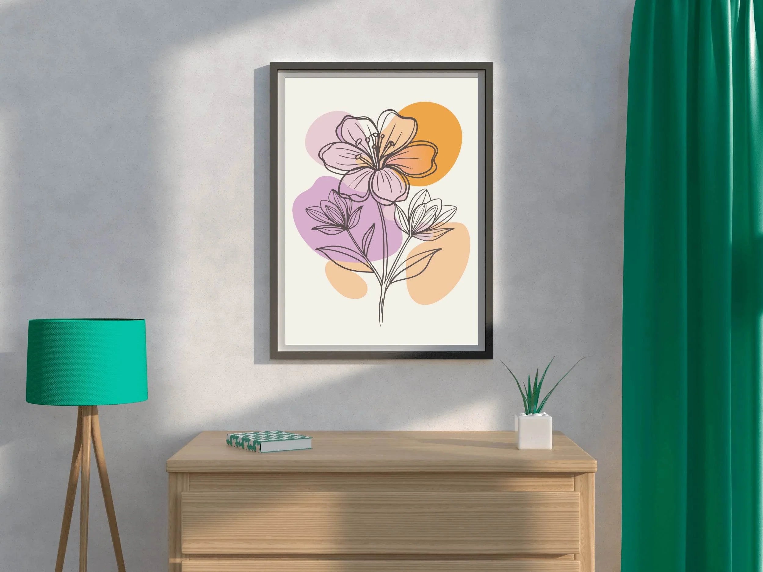 Beautiful Minimal Lilium Flower Wall Art - beink online art store