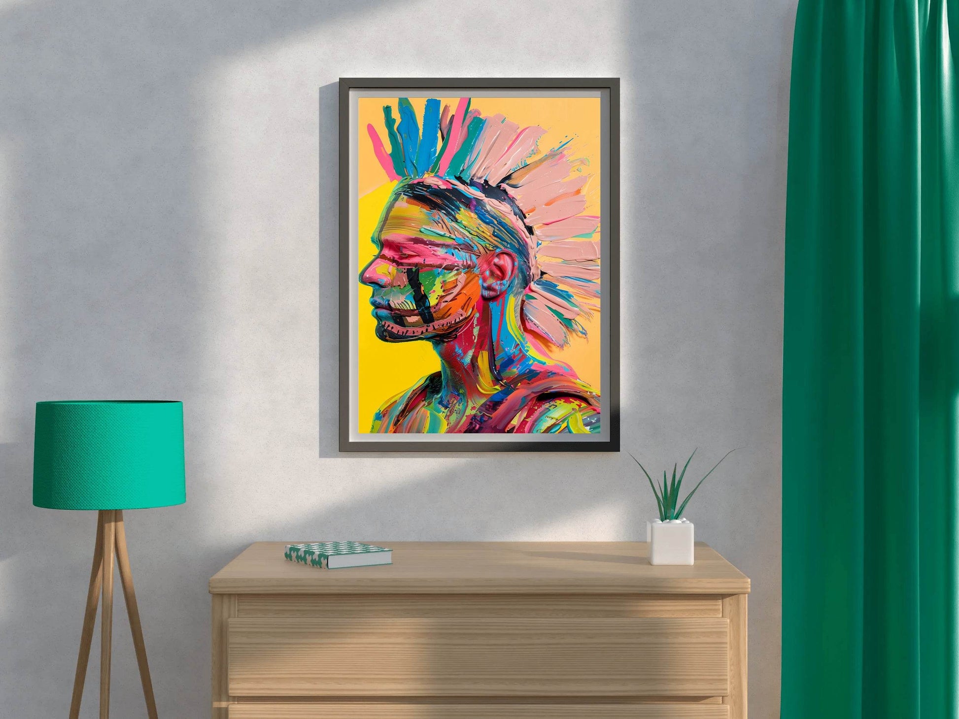 Colorful Portrait of a Punk Wall Art - beink online art store