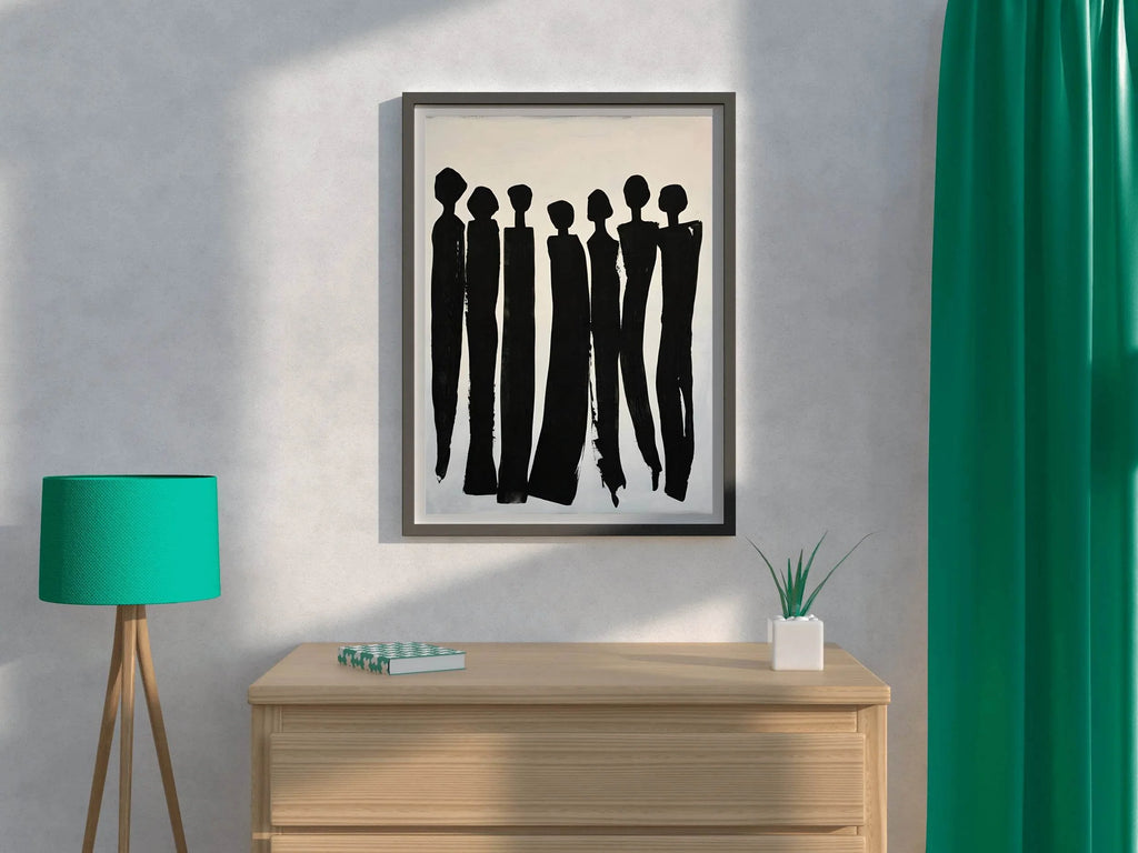 Black and White Silhouettes of People Wall Art - beink online art store