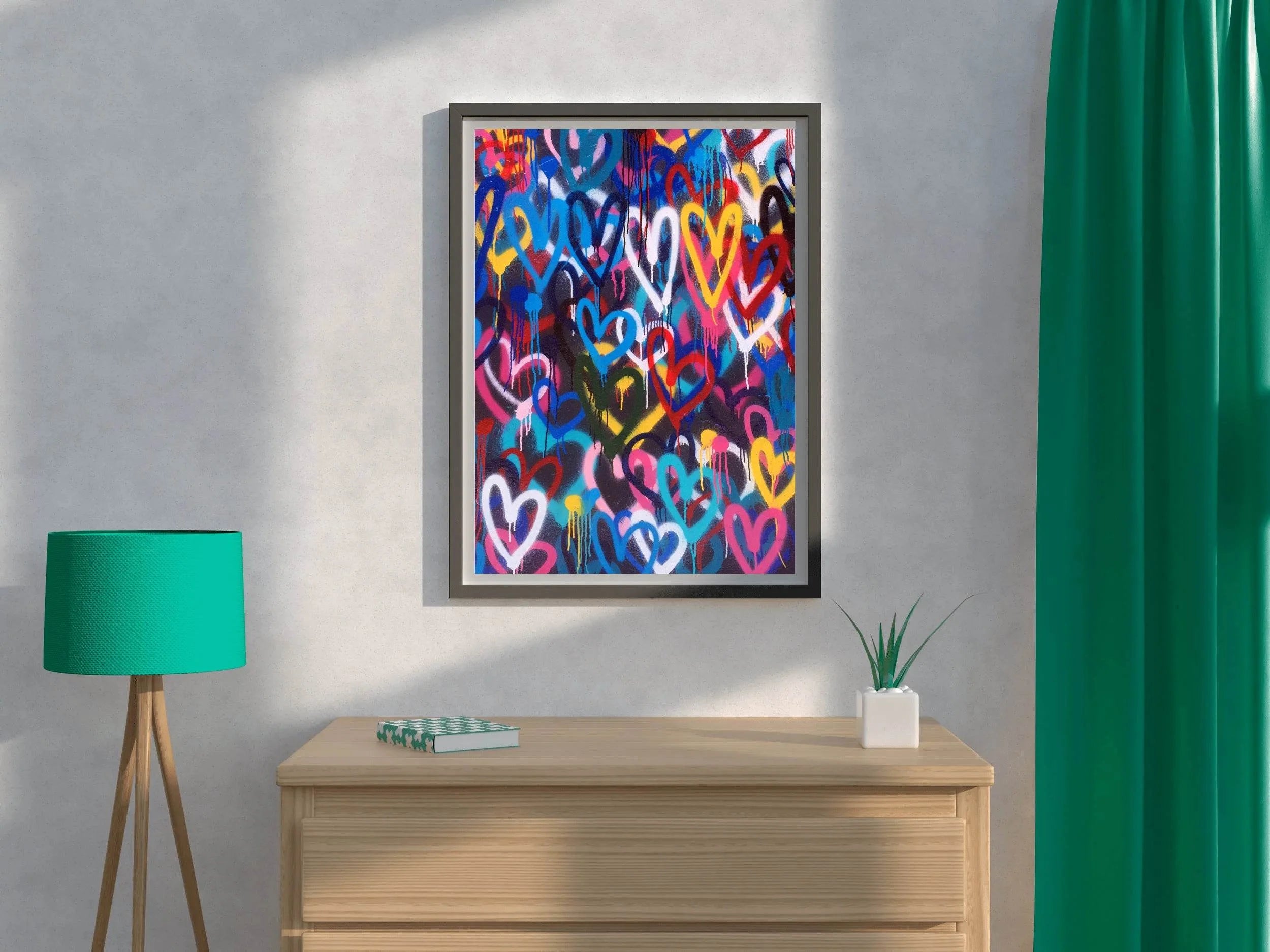 Multicolor Heartshape Background Wall Art - beink online art store