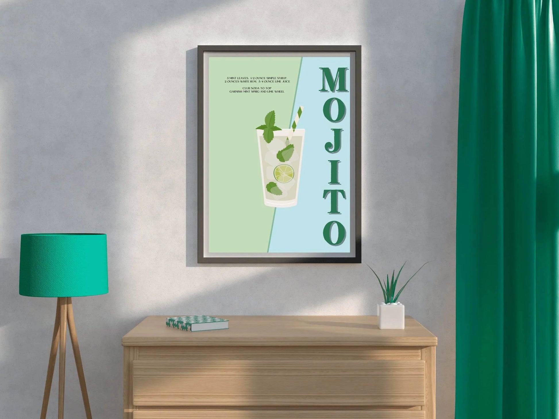 Mojito Cocktail With Ice Wall Art - beink online art store