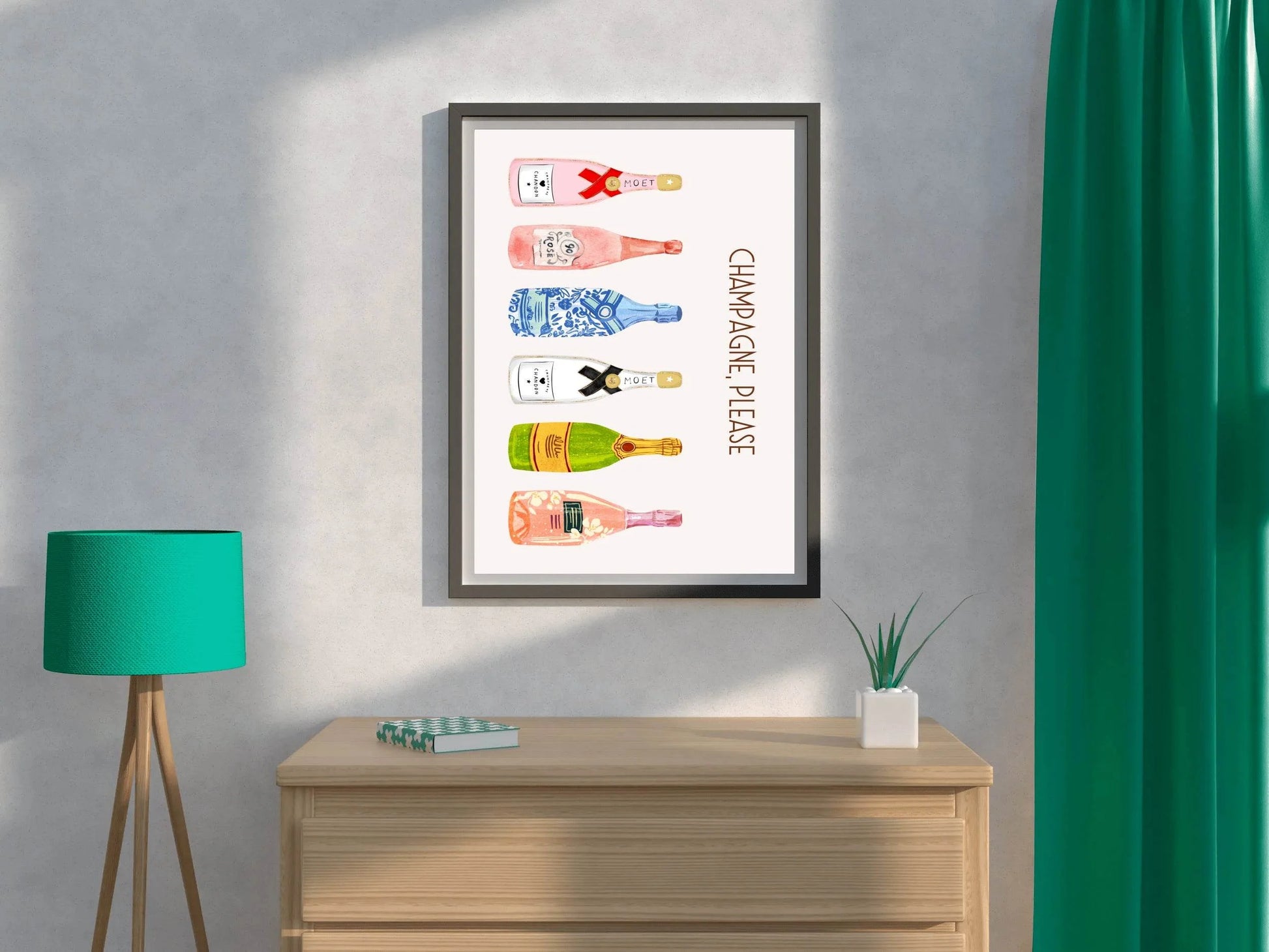 Different Bottles of Champagne Wall Art - beink online art store