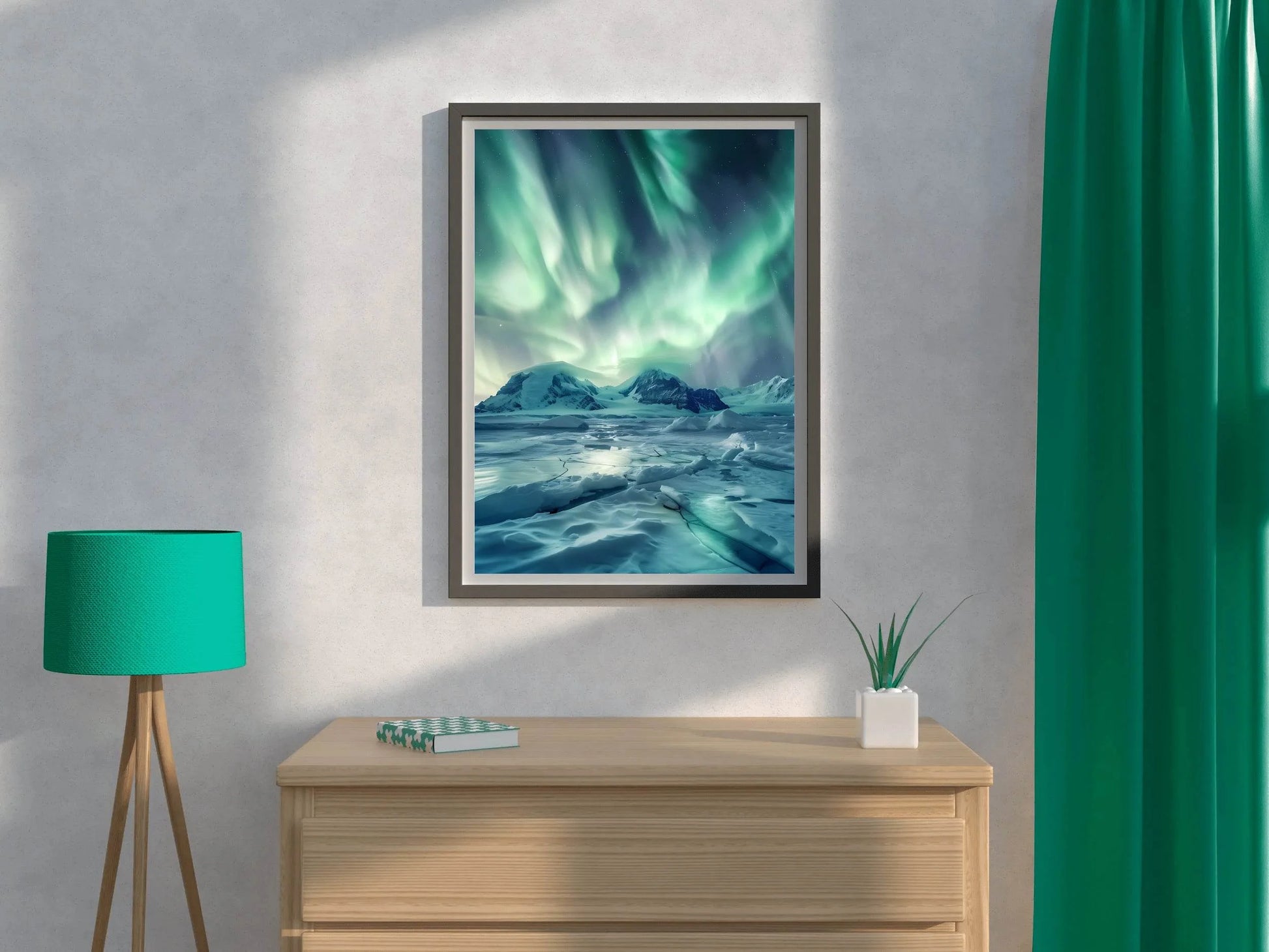 Northern lights Aurora Borealis in the Sky Wall Art - beink online art store