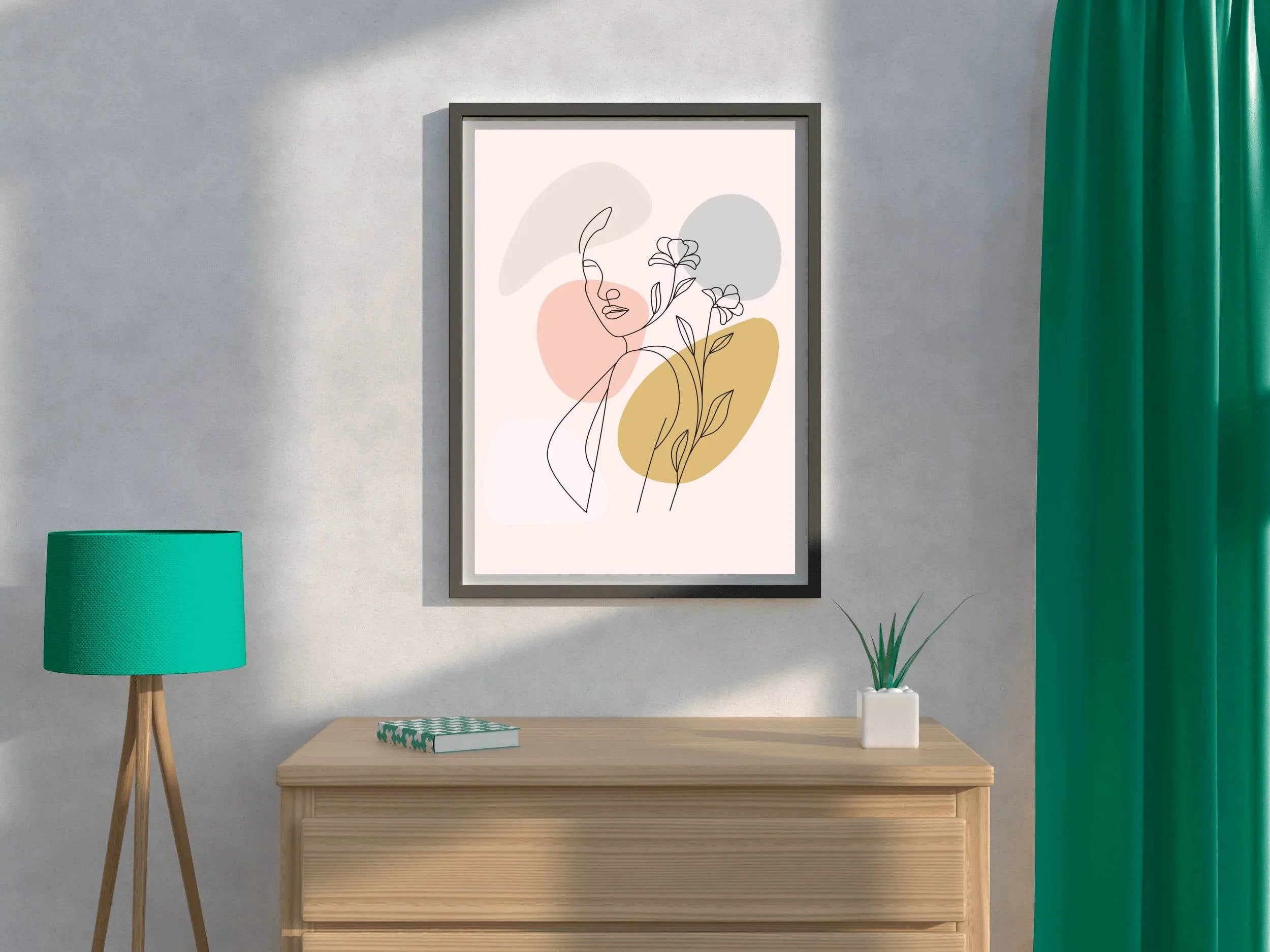 Beautiful Woman Among Flowers Wall Art - beink online art store