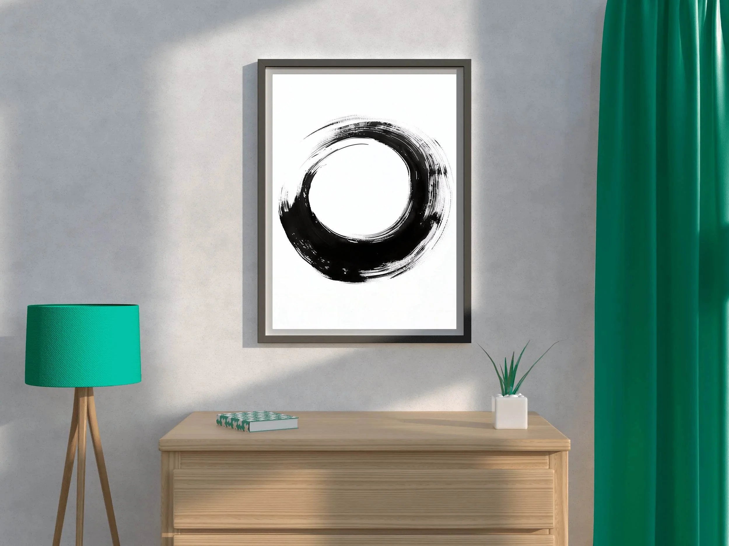 Black Inked Circle Modern Wall Art - beink online art store