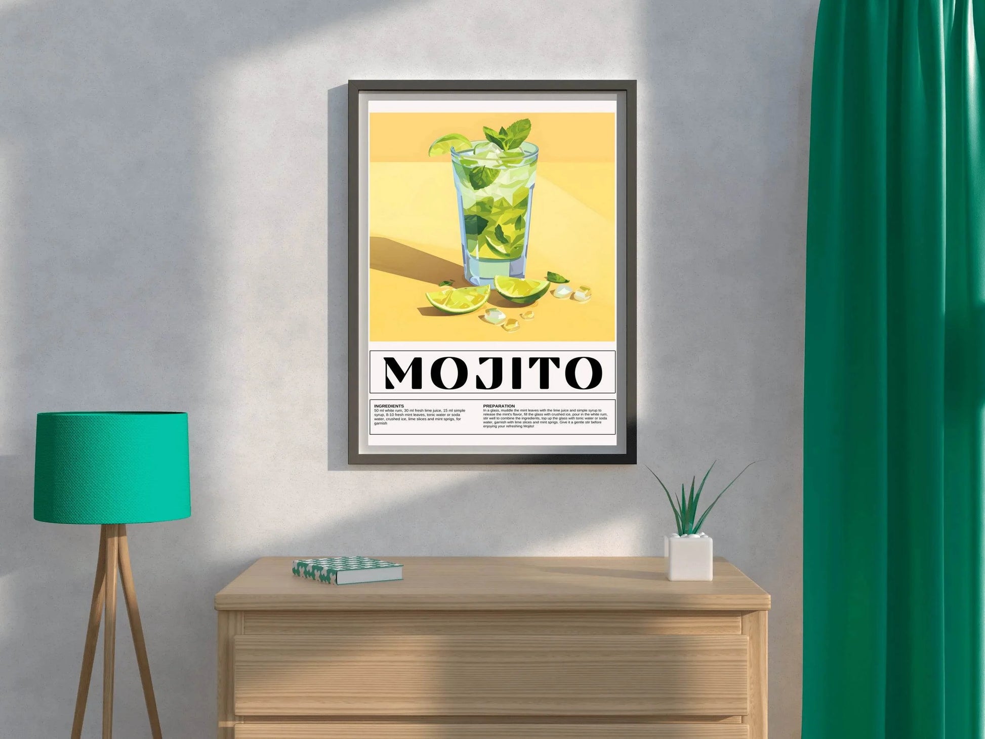 Glass of Mojito Cocktail Wall Art - beink online art store