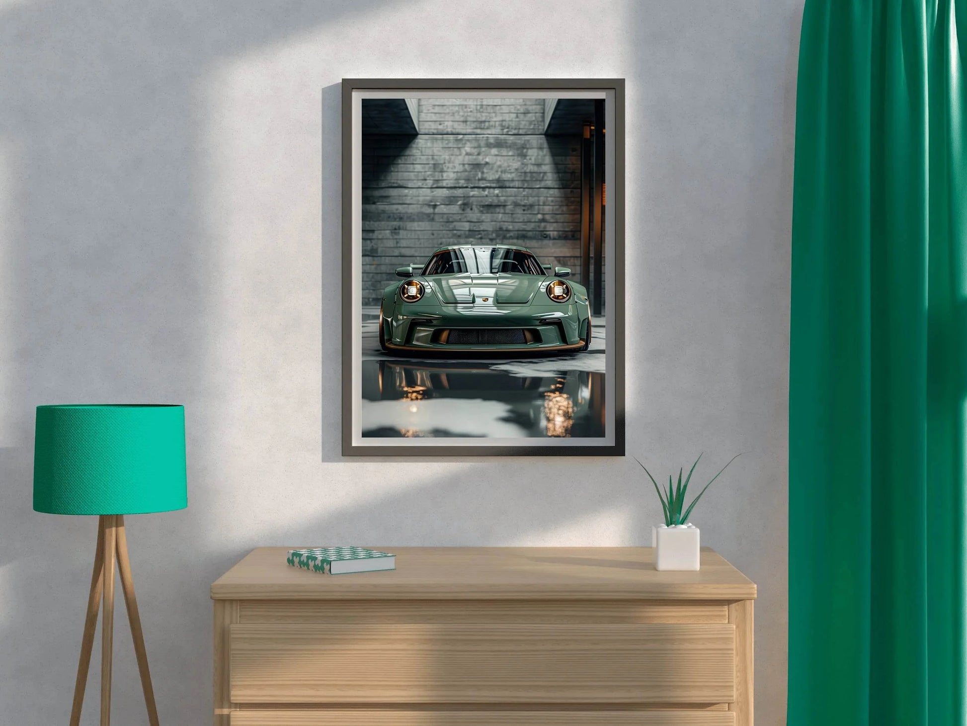 Porsche992 GT3 Green Metallic Wall Art - beink online art store