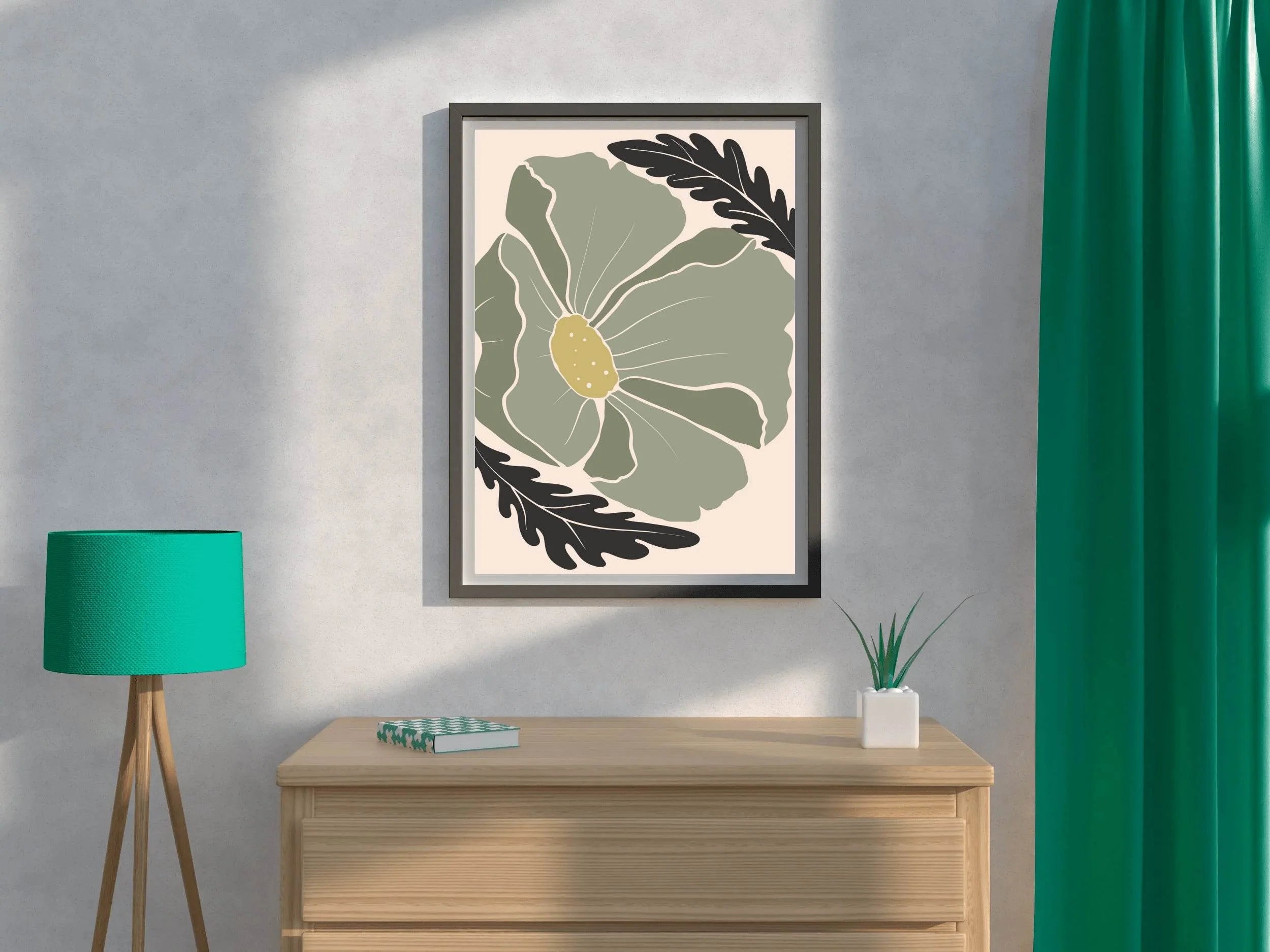 Giant Ivy Flower Painting Wall Art - beink online art store