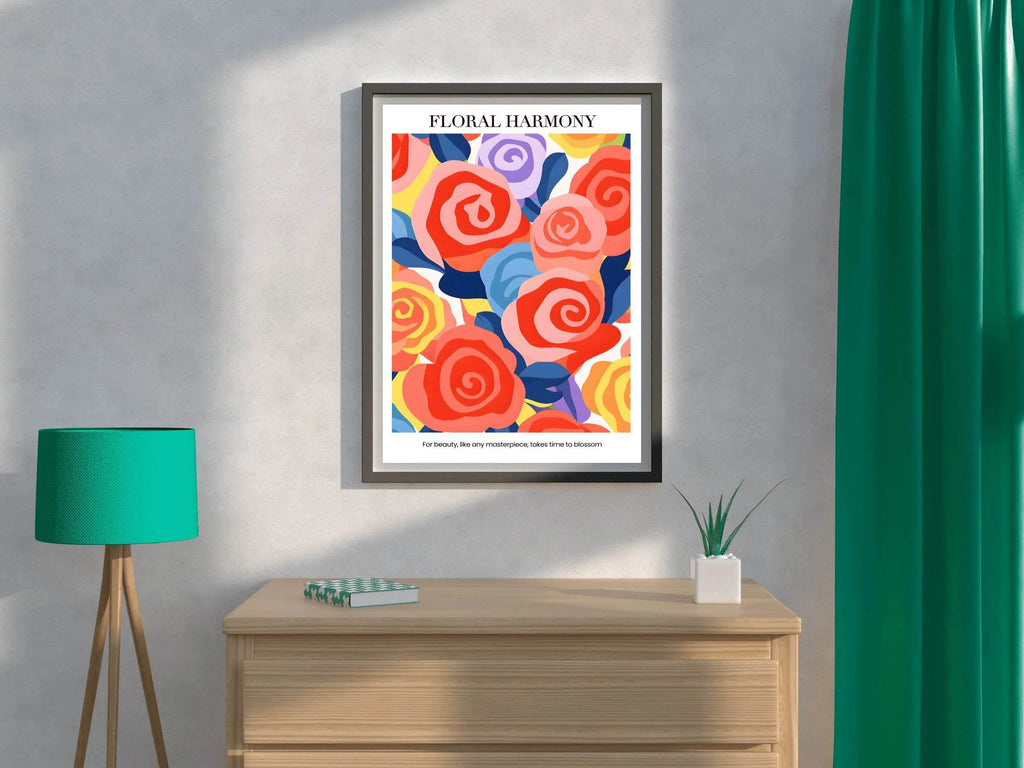 Painting Of Red Roses Wall Art - beink online art store