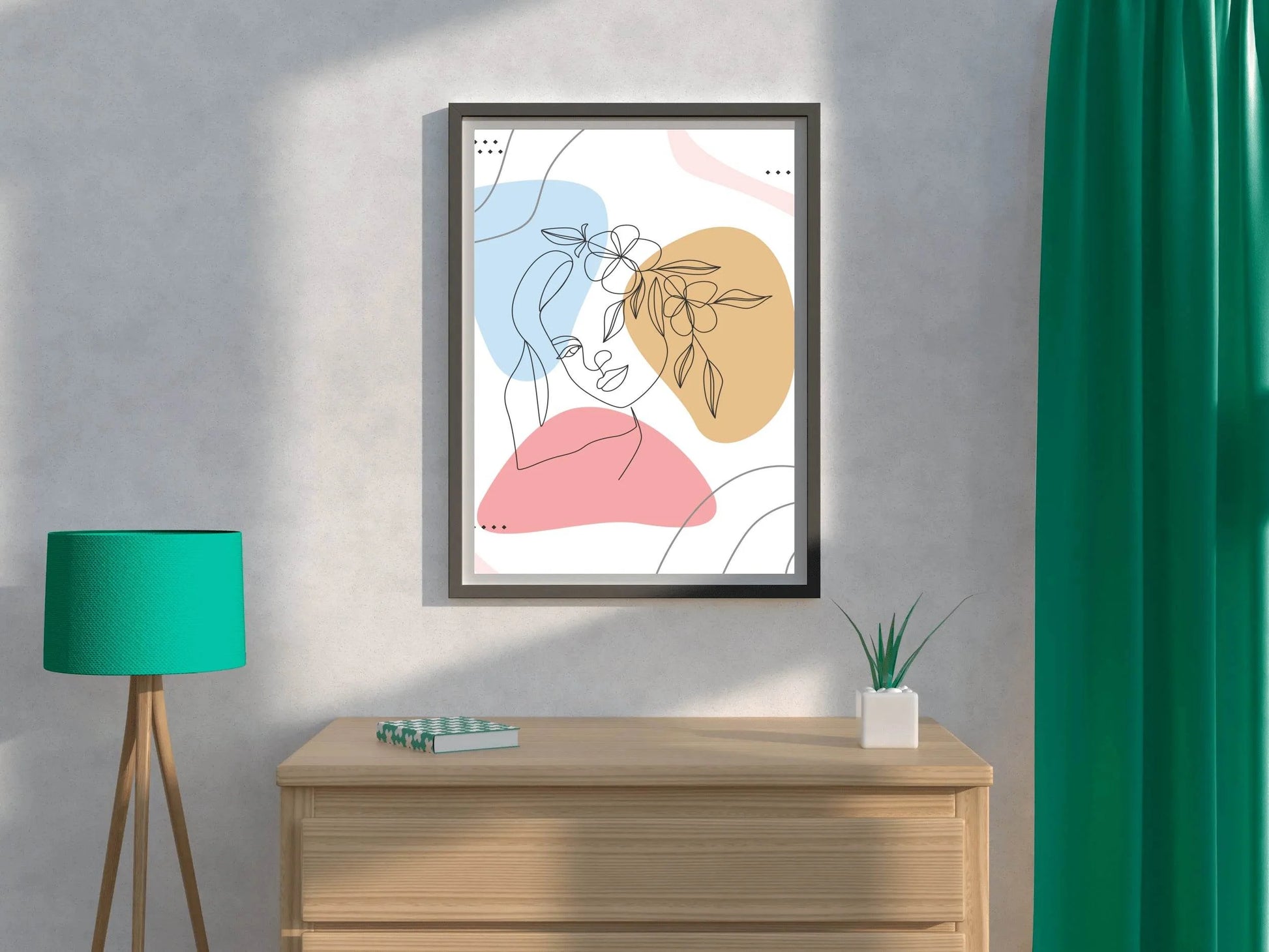 Beautiful Woman's Head Flower Wall Art - beink online art store