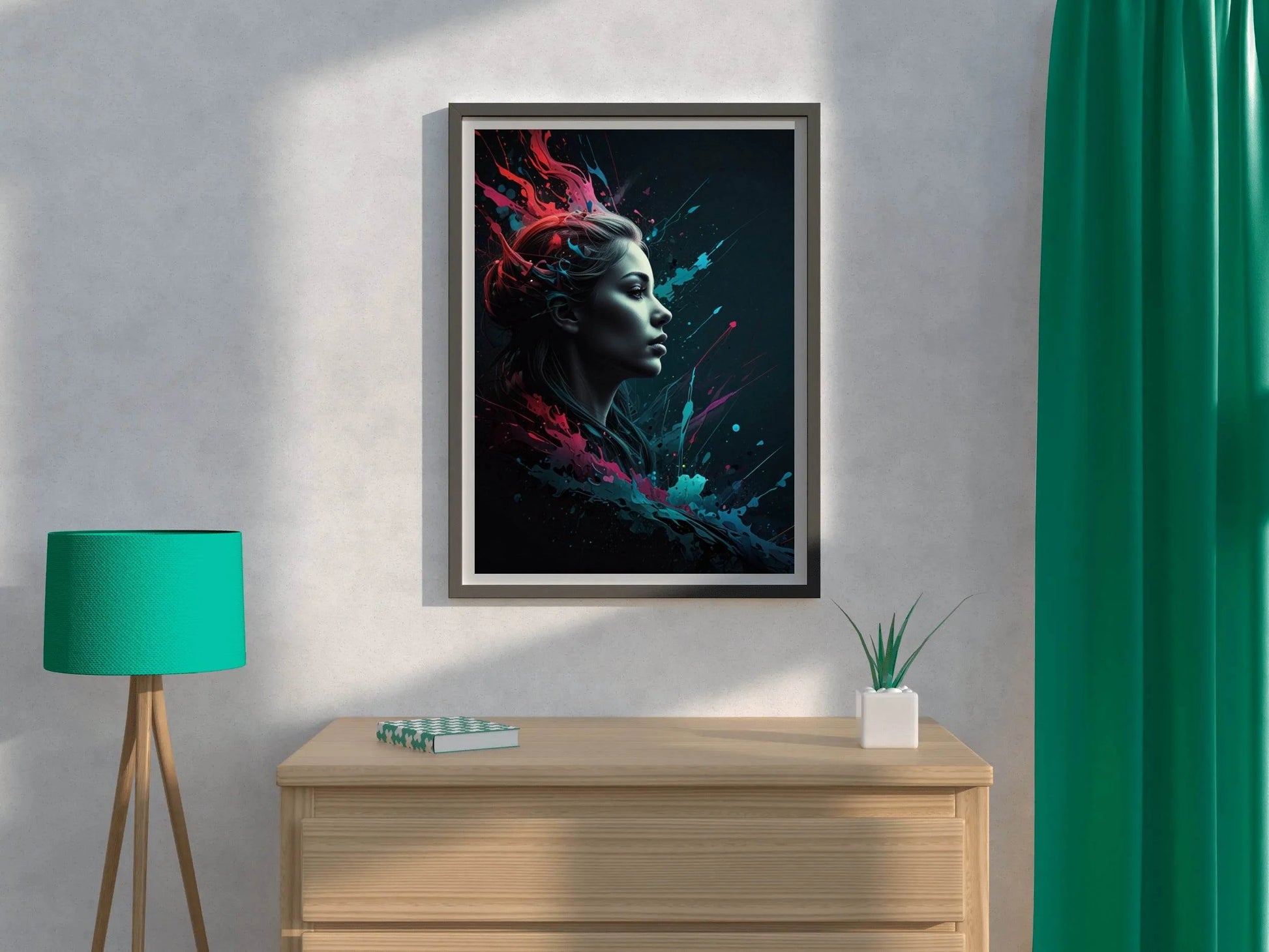 3D Colorful Female Portrait Digital Art - beink online art store