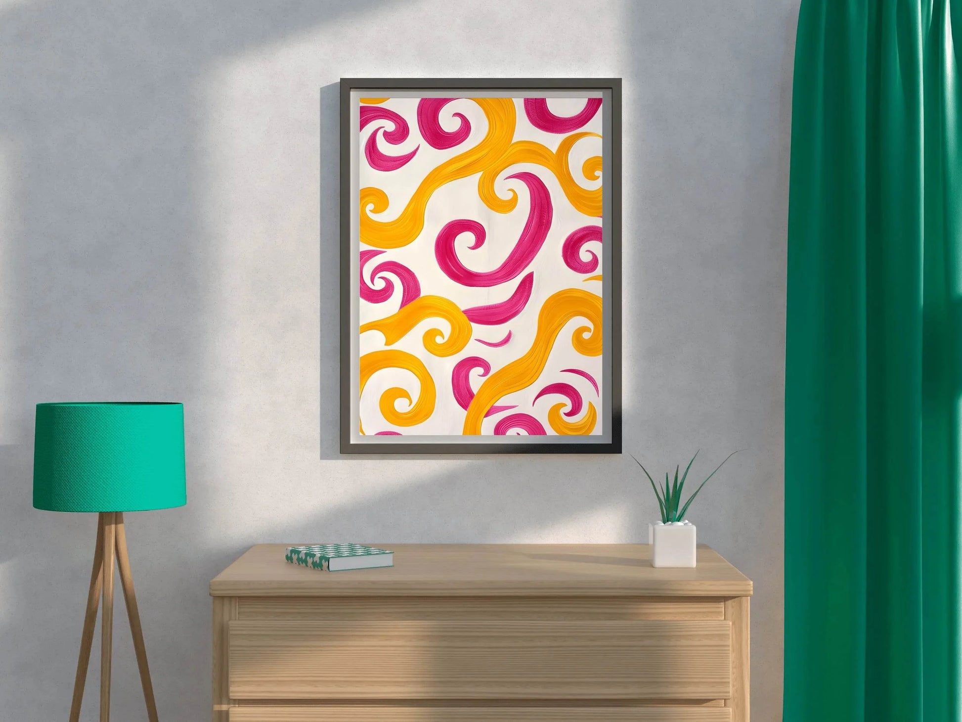 Orange and Pink Swirl Digital Art - beink online art store