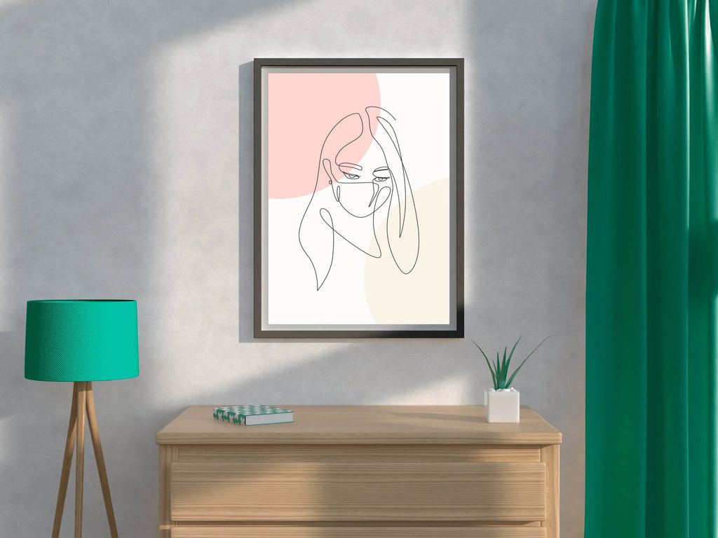 Painting of Masked Woman Wall Art - beink online art store