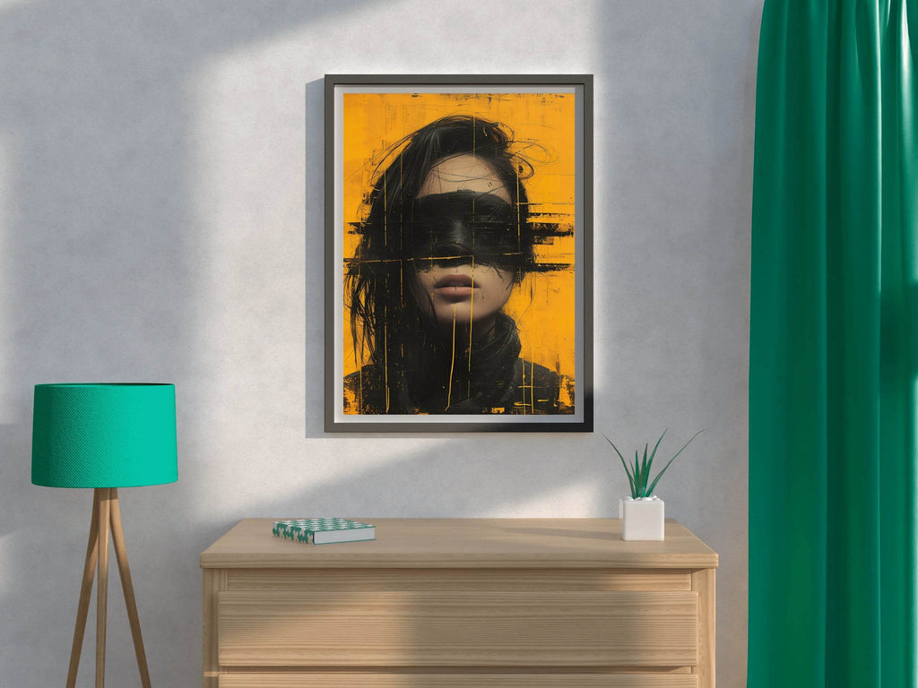 Drawing Girl With Closed Eyes Wall Art - beink online art store